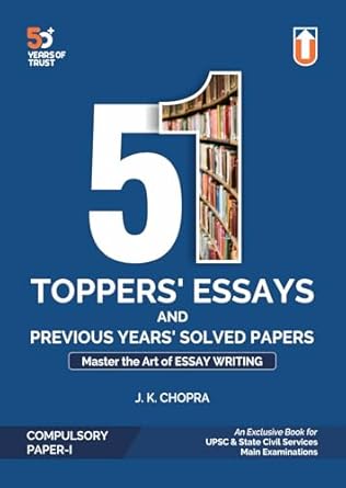 Manufacturer, Exporter, Importer, Supplier, Wholesaler, Retailer, Trader of 51 Topper's Essays for UPSC Aspirants - 51 Topper's Essays  (Paperback, J.K Chopra) in New Delhi, Delhi, India.