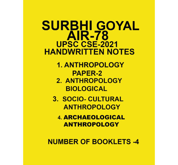 Manufacturer, Exporter, Importer, Supplier, Wholesaler, Retailer, Trader of Anthropology Optional By Surbhi Goyal Air-78, Upsc Cse-2021Topper Notes English Medium in New Delhi, Delhi, India.