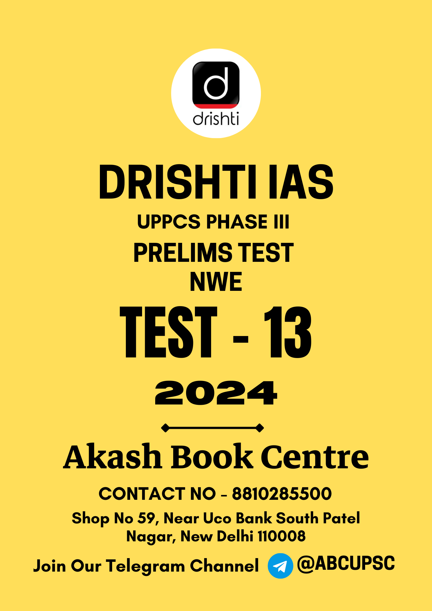 Manufacturer, Exporter, Importer, Supplier, Wholesaler, Retailer, Trader of DRISHTI IAS UPPCS Prelims Test PT GS [ BILINGUAL ] Test - 13 | 2024 | B&W in New Delhi, Delhi, India.