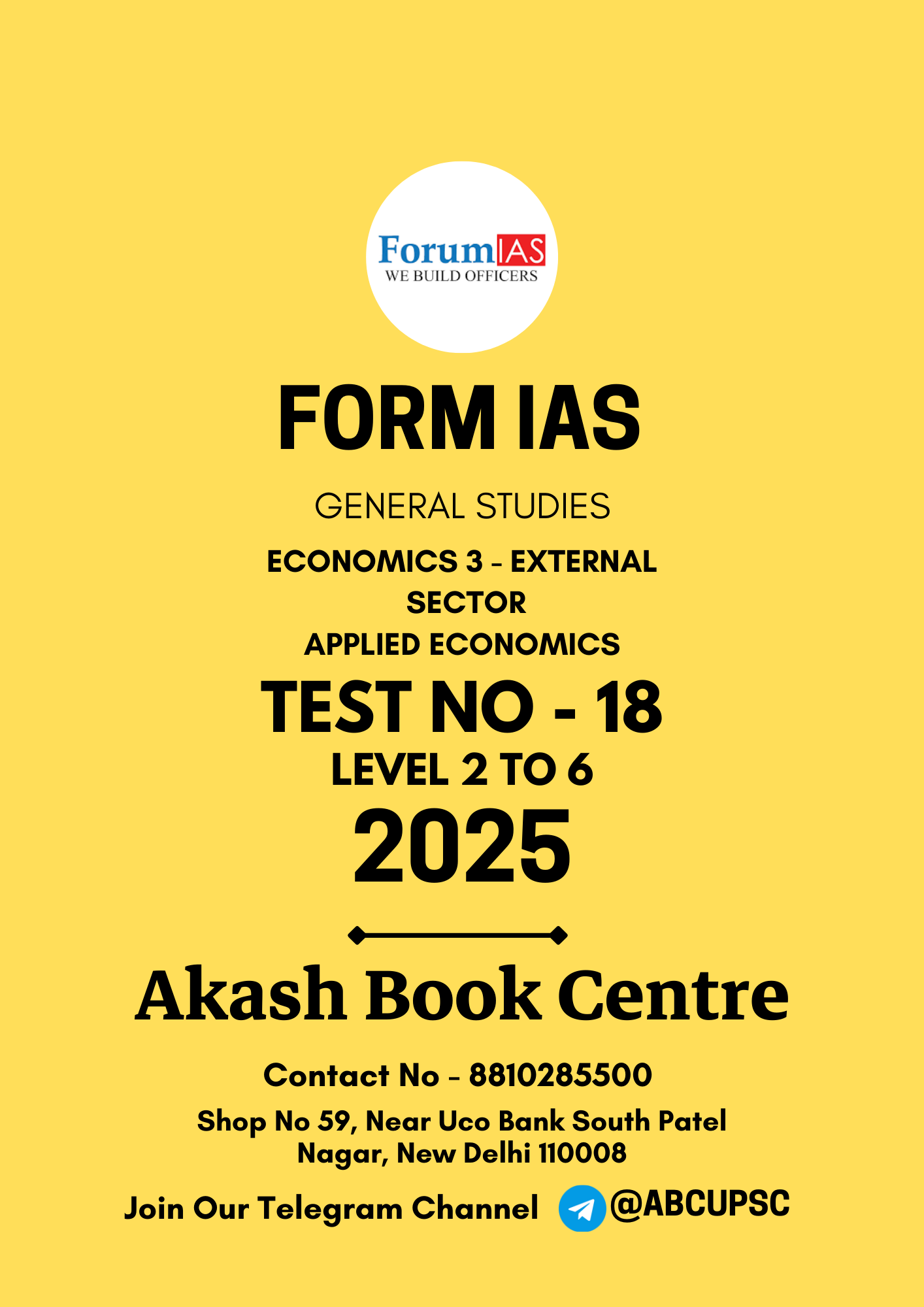 Manufacturer, Exporter, Importer, Supplier, Wholesaler, Retailer, Trader of Forum IAS GS Prelims [ English ] Test ( PT ) TEST - 18 [ LEVEL - 2 : TEST - 6 ] | B&W in New Delhi, Delhi, India.