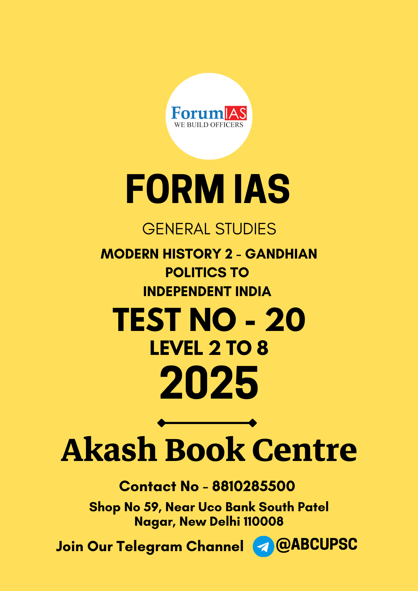 Manufacturer, Exporter, Importer, Supplier, Wholesaler, Retailer, Trader of Forum IAS GS Prelims [ English ] Test ( PT ) TEST - 20 [ LEVEL - 2 : TEST - 8 ] | B&W in New Delhi, Delhi, India.