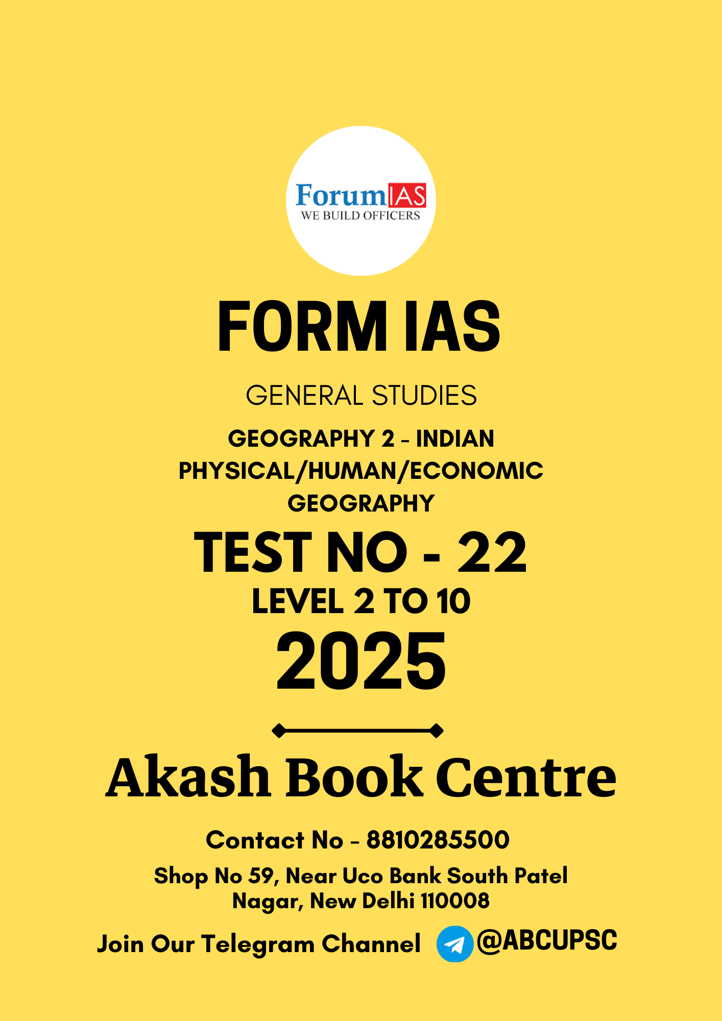 Manufacturer, Exporter, Importer, Supplier, Wholesaler, Retailer, Trader of Forum IAS GS Prelims [ English ] Test ( PT ) TEST - 22 [ LEVEL - 2 : TEST - 10 ] | B&W in New Delhi, Delhi, India.