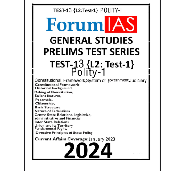 Manufacturer, Exporter, Importer, Supplier, Wholesaler, Retailer, Trader of ForumIAS General Studies Prelims Test Series Test-13{L2:Test-1} Polity-1  English Medium (Black & White) in New Delhi, Delhi, India.