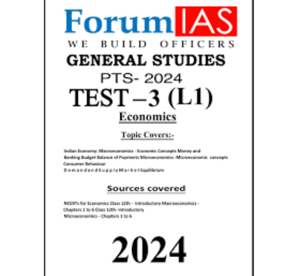 Manufacturer, Exporter, Importer, Supplier, Wholesaler, Retailer, Trader of ForumIAS General Studies PTS-2024 Test-3(L1) Economics  English Medium (Black & White) in New Delhi, Delhi, India.