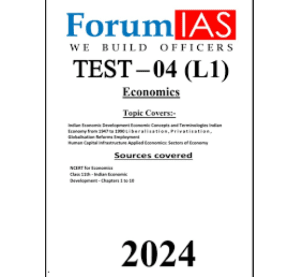 Manufacturer, Exporter, Importer, Supplier, Wholesaler, Retailer, Trader of ForumIAS Test-4(L1)Economics English Medium (Black & White) in New Delhi, Delhi, India.