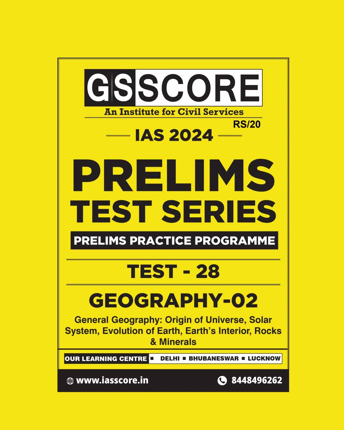 Manufacturer, Exporter, Importer, Supplier, Wholesaler, Retailer, Trader of GS SCORE 2024 PPP TEST-28_GEOGRAPHY-2 2024 FINAL ENGLISH {BLACK AND WHITE} in New Delhi, Delhi, India.