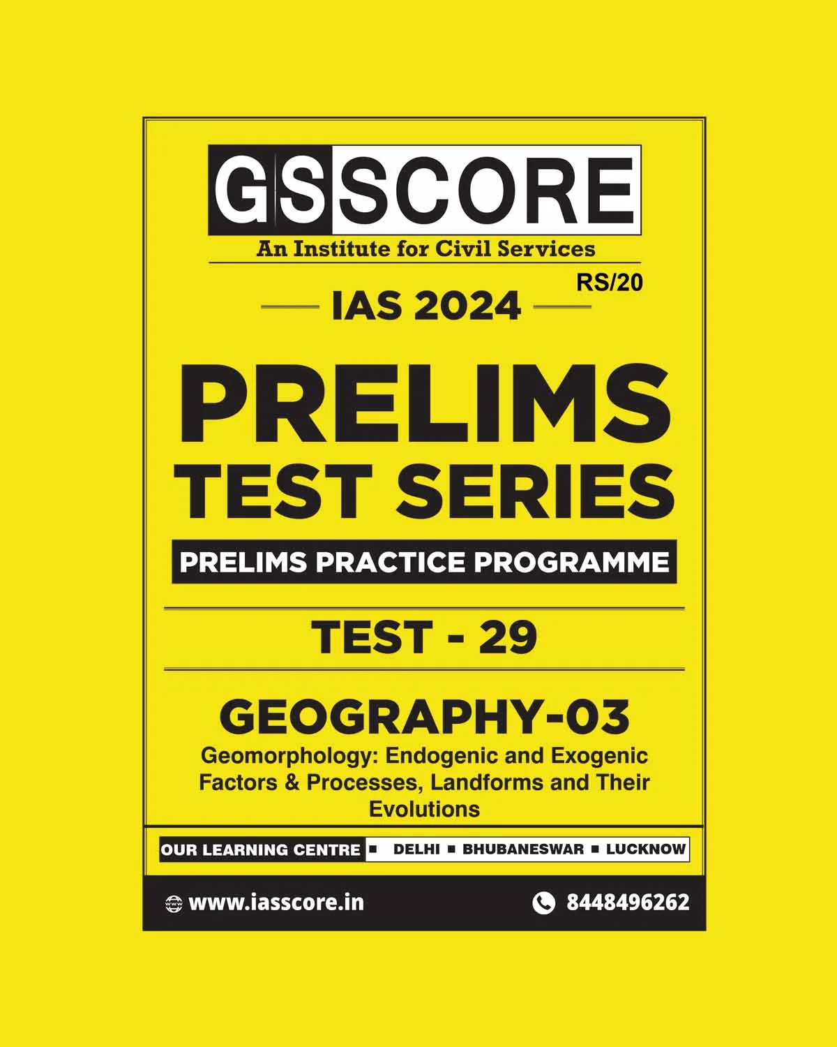 Manufacturer, Exporter, Importer, Supplier, Wholesaler, Retailer, Trader of GS SCORE 2024 PPP TEST-29_GEOGRAPHY-3 2024 FINAL ENGLISH {BLACK AND WHITE} in New Delhi, Delhi, India.