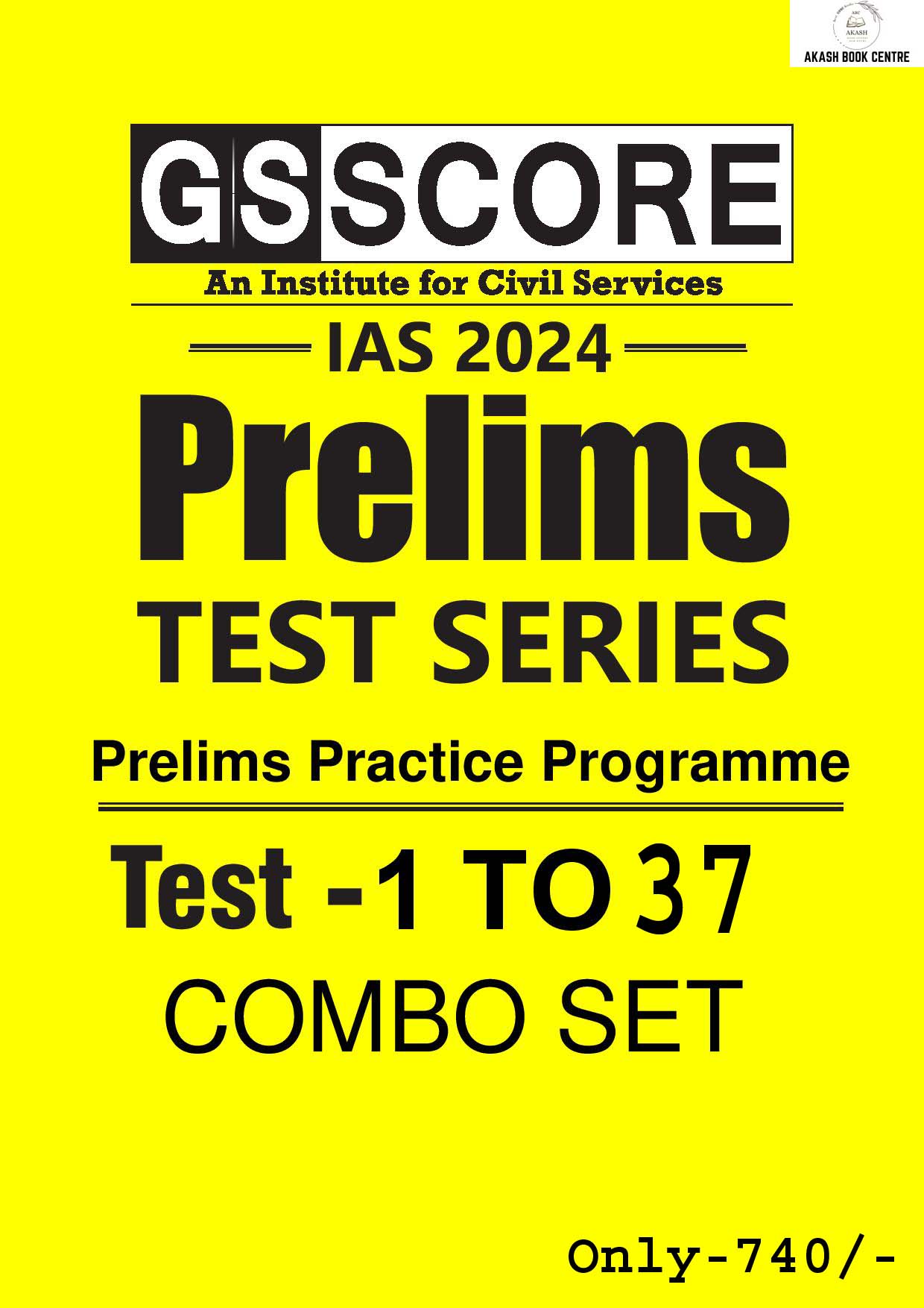 Manufacturer, Exporter, Importer, Supplier, Wholesaler, Retailer, Trader of GS SCORE PRELIMS TEST SERIES 01 To 37  Combo Set English Medium 2024 (Black & White) in New Delhi, Delhi, India.