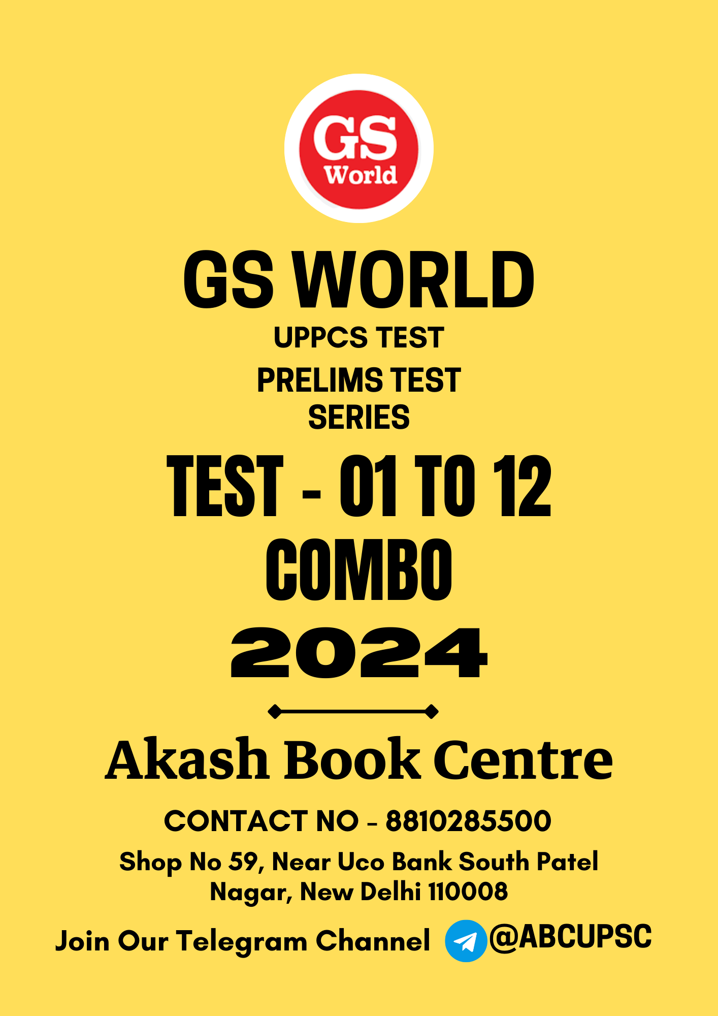 Manufacturer, Exporter, Importer, Supplier, Wholesaler, Retailer, Trader of GS WORLD UPPCS PRELIMS TEST PT  [ bilingual ] TEST NO - 01 TO 12 COMBO 2024 | B&W in New Delhi, Delhi, India.