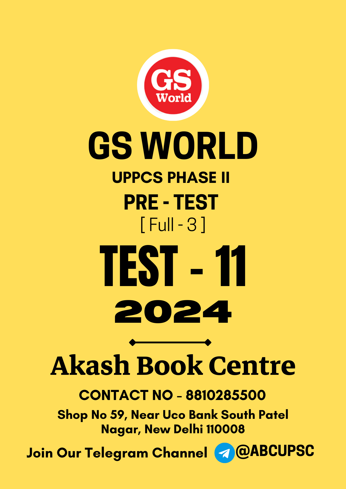 Manufacturer, Exporter, Importer, Supplier, Wholesaler, Retailer, Trader of GS WORLD UPPCS Prelims Test PT Test - 11 [ bilingual ] ( Full - 3 ) | 2024 | B&W in New Delhi, Delhi, India.