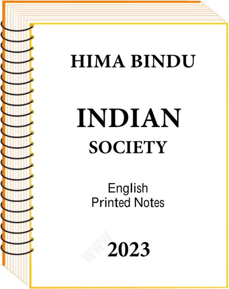 Manufacturer, Exporter, Importer, Supplier, Wholesaler, Retailer, Trader of INDIAN SOCIETY  (G.S PAPER - I ) BY HIMA BINDU MAM ENGLISH MEDIUM PRINTED HANDOUT (BLACK & WHITE) in New Delhi, Delhi, India.