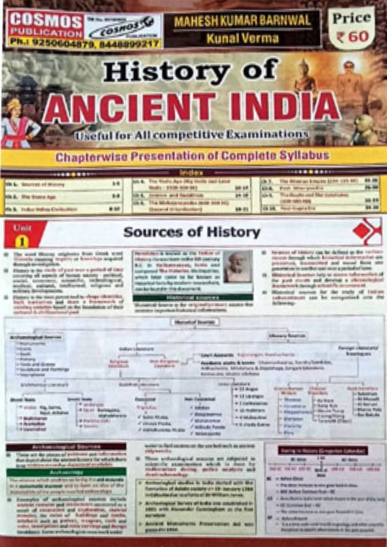 Manufacturer, Exporter, Importer, Supplier, Wholesaler, Retailer, Trader of History of Ancient India By Mahesh Kumar Barnwal Kunal Verma Paper English Medium - Cosmos Publication in New Delhi, Delhi, India.