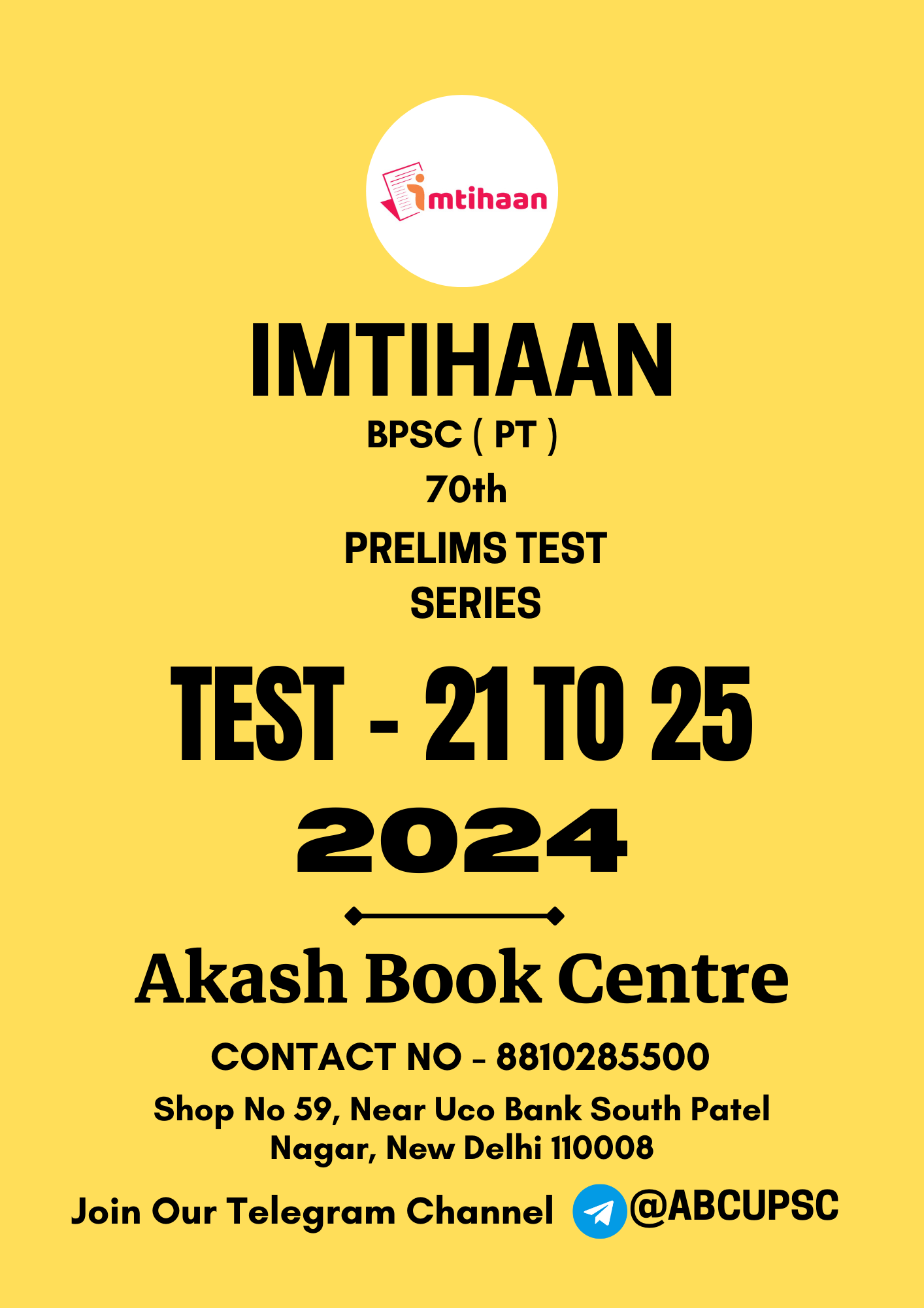 Manufacturer, Exporter, Importer, Supplier, Wholesaler, Retailer, Trader of IMTIHAAN BPSC 70th Prelims [ ENGLISH ] Test PT Test - 21 TO 25 2024 | B&W in New Delhi, Delhi, India.