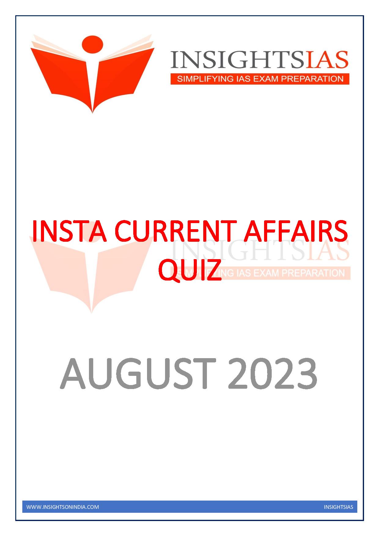 Manufacturer, Exporter, Importer, Supplier, Wholesaler, Retailer, Trader of Insight'IAS Daliy Quiz August 2023 English Medium (Black & White) in New Delhi, Delhi, India.