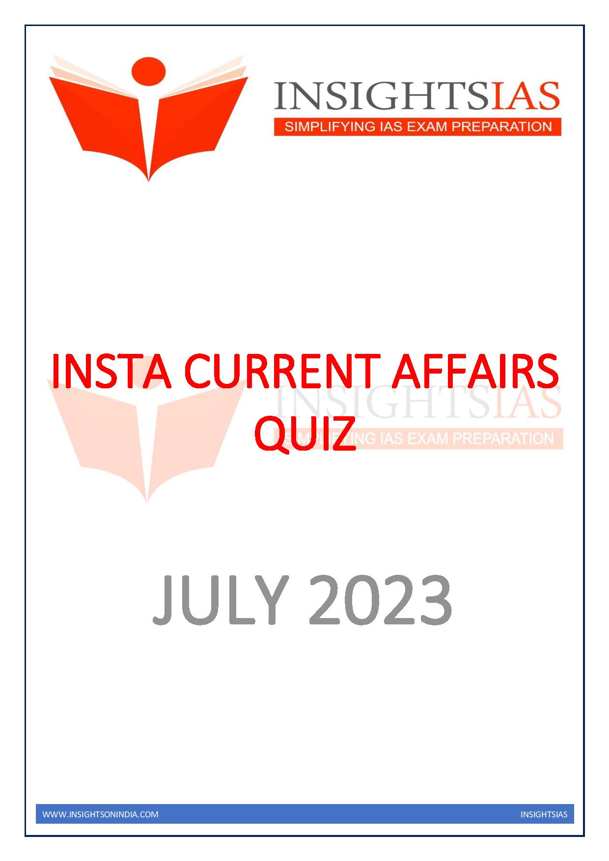 Manufacturer, Exporter, Importer, Supplier, Wholesaler, Retailer, Trader of Insight'IAS Daliy Quiz July 2023 English Medium (Black & White) in New Delhi, Delhi, India.