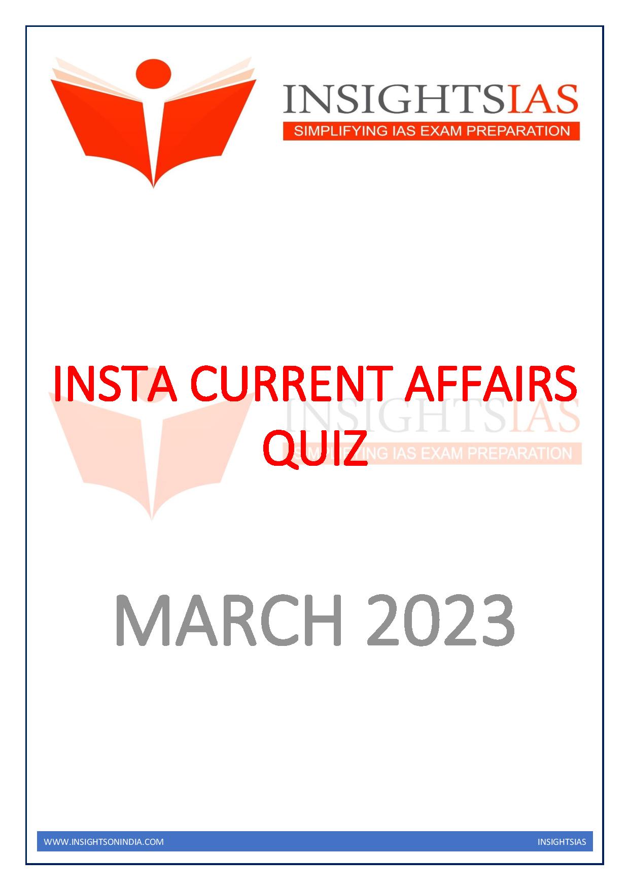 Manufacturer, Exporter, Importer, Supplier, Wholesaler, Retailer, Trader of Insight'IAS Daliy Quiz March 2023 English Medium (Black & White) in New Delhi, Delhi, India.