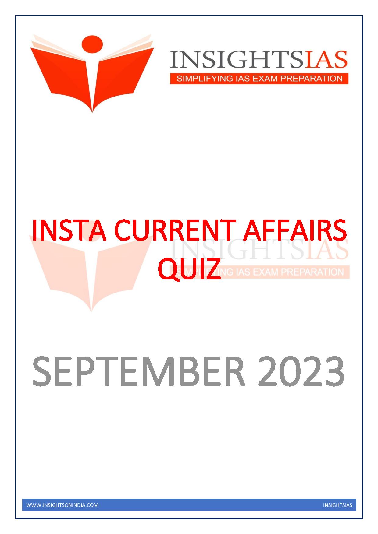 Manufacturer, Exporter, Importer, Supplier, Wholesaler, Retailer, Trader of Insight'IAS Daliy Quiz September 2023 English Medium (Black & White) in New Delhi, Delhi, India.