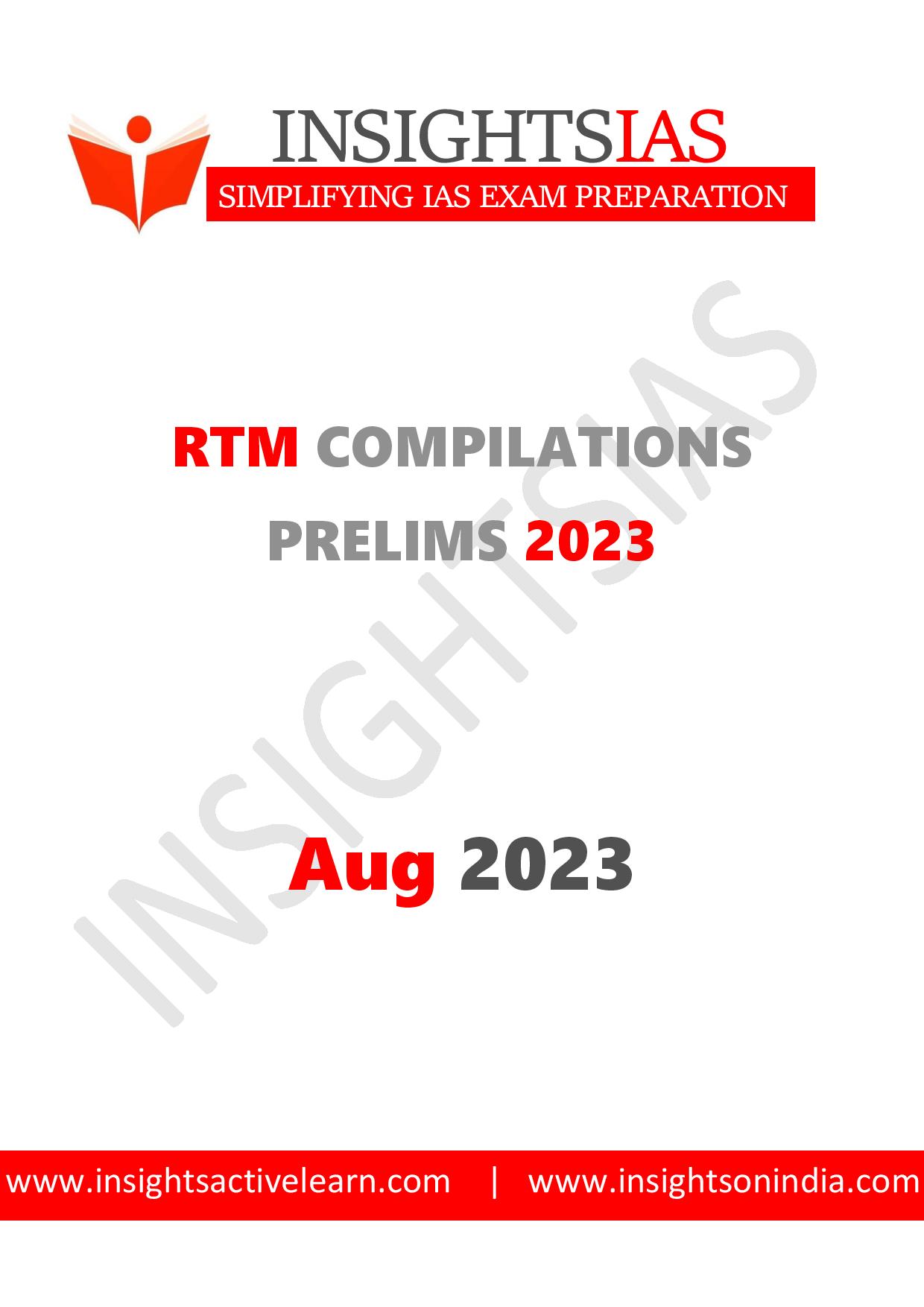 Manufacturer, Exporter, Importer, Supplier, Wholesaler, Retailer, Trader of Insight'IAS RTM COMPILATIONS PRELIMS August 2023 English Medium (Black & White) in New Delhi, Delhi, India.