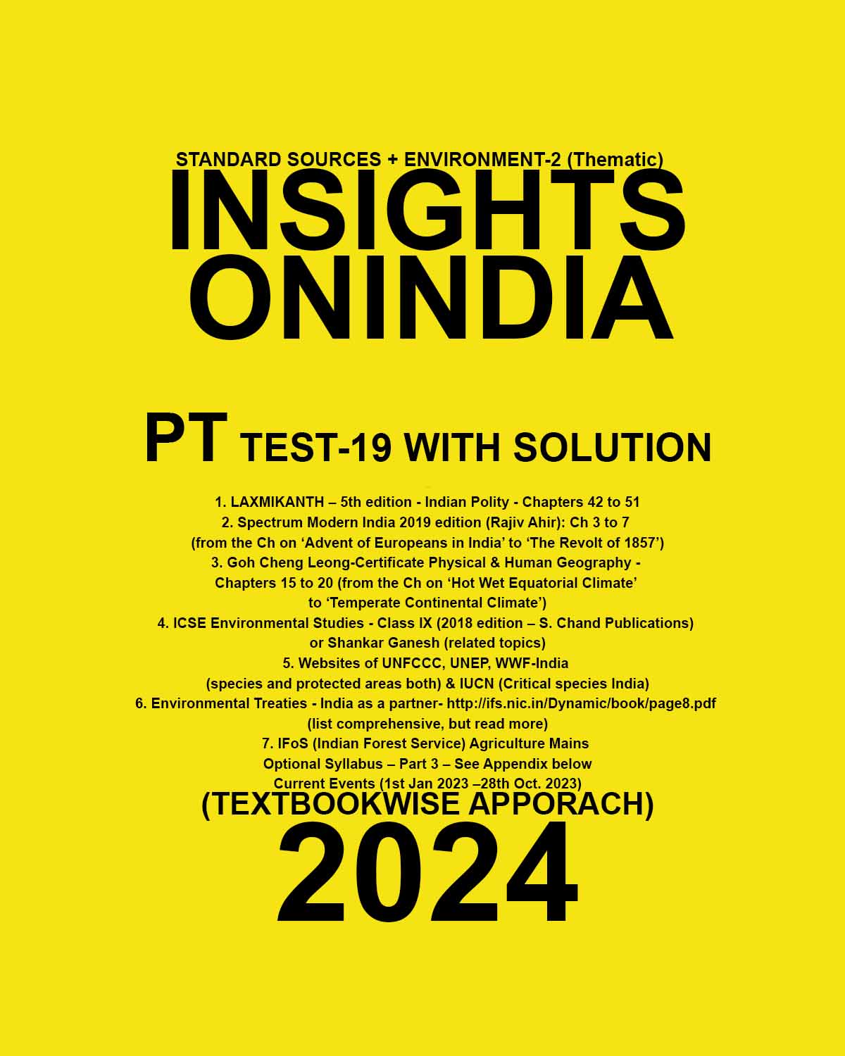 Manufacturer, Exporter, Importer, Supplier, Wholesaler, Retailer, Trader of INSIGHTS ONINDIA 2024 TEXTBOOKWISE PT TEST 19 FINAL ENGLISH MEDIUM {BLACK AND WHITE} in New Delhi, Delhi, India.