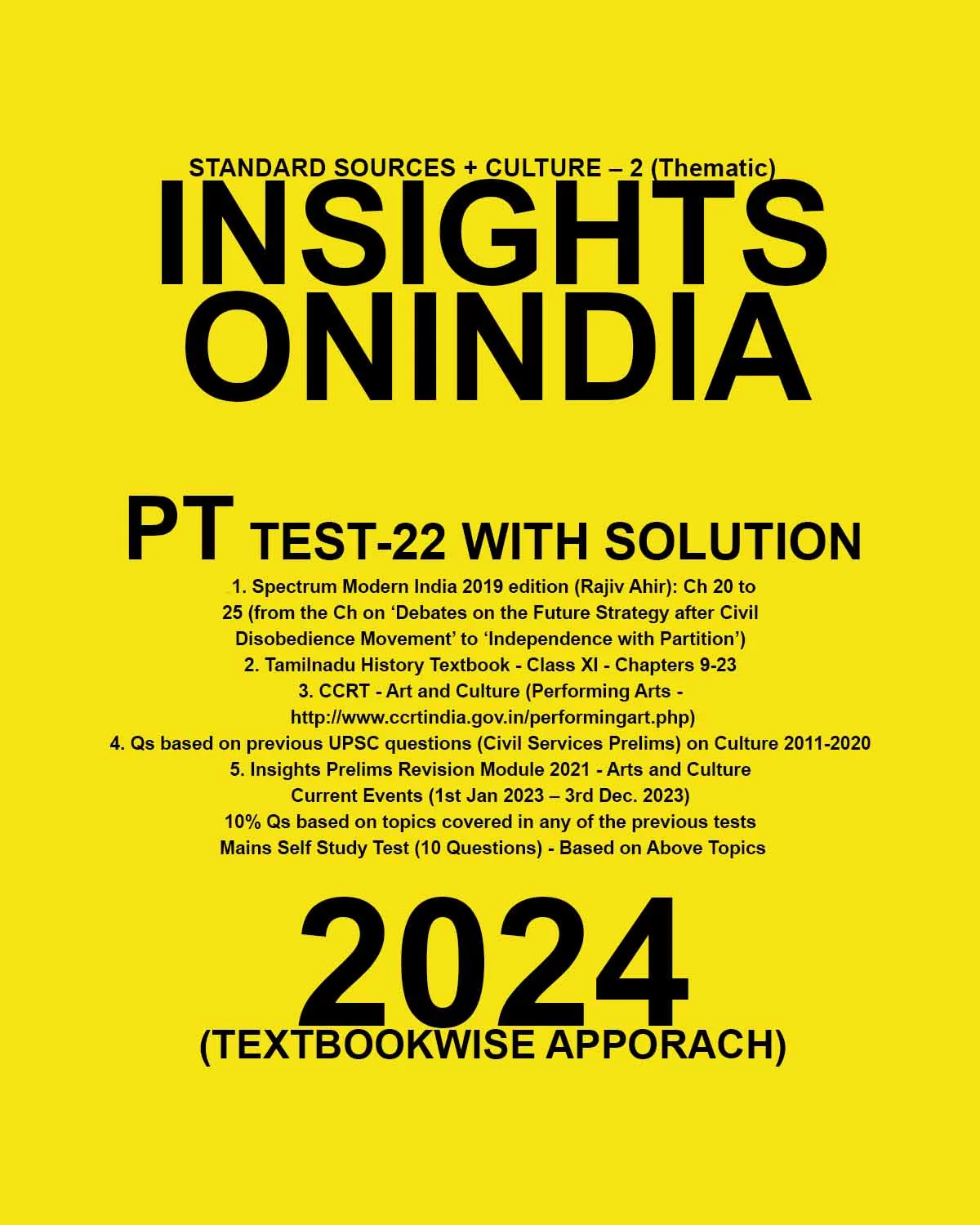 Manufacturer, Exporter, Importer, Supplier, Wholesaler, Retailer, Trader of INSIGHTS ONINDIA 2024 TEXTBOOKWISE PT TEST 22 FINAL ENGLISH {BLACK AND WHITE} in New Delhi, Delhi, India.