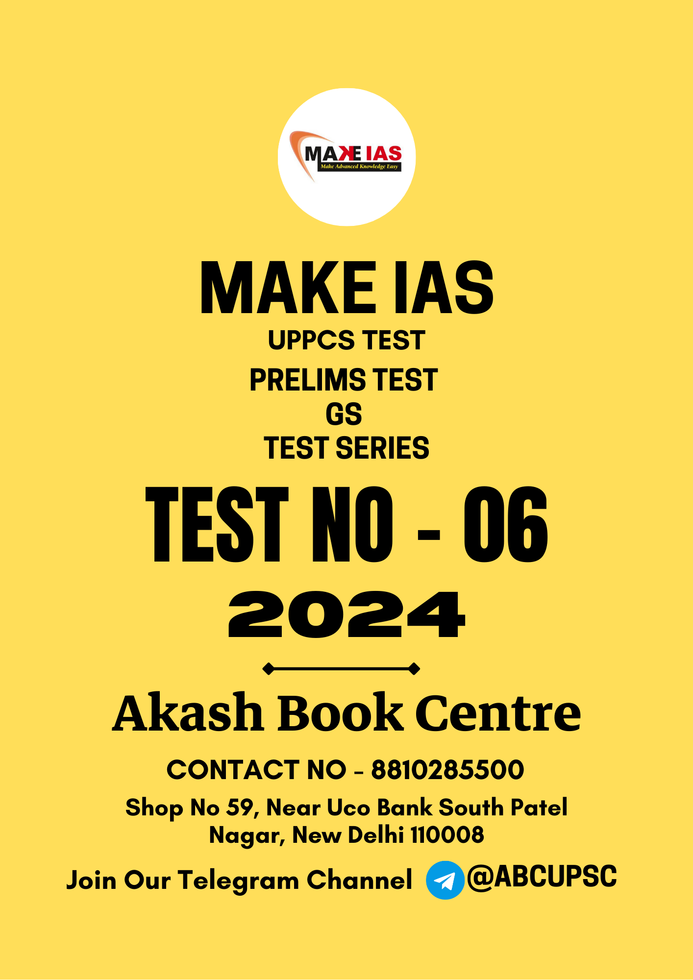 Manufacturer, Exporter, Importer, Supplier, Wholesaler, Retailer, Trader of MAKE IAS UPPCS Prelims Test PT GS [ BILINGUAL ] Test - 06 | 2024 | B&W in New Delhi, Delhi, India.