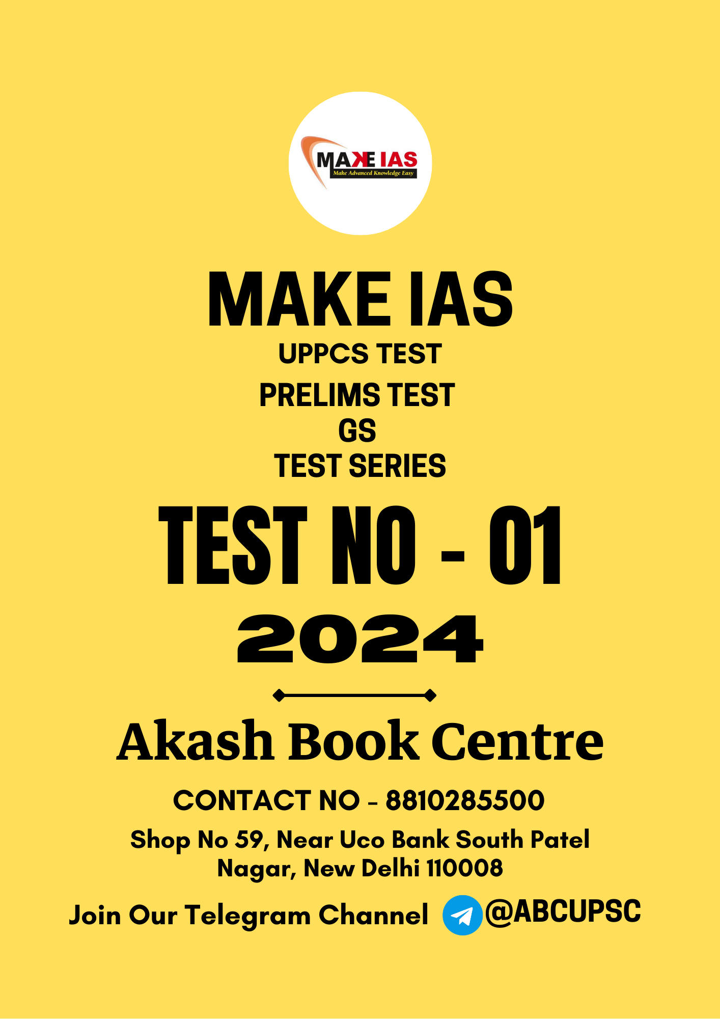 Manufacturer, Exporter, Importer, Supplier, Wholesaler, Retailer, Trader of MAKE IAS UPPCS Prelims Test PT GS [ BILINGUAL ] Test - 01 | 2024 | B&W in New Delhi, Delhi, India.