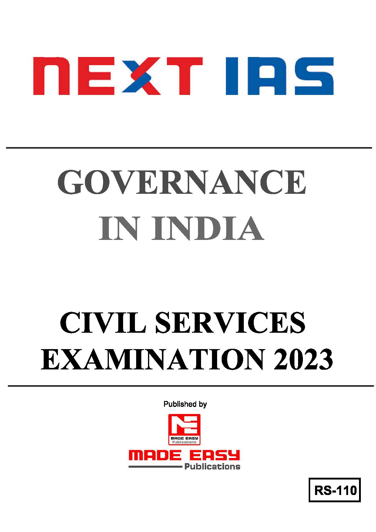 Manufacturer, Exporter, Importer, Supplier, Wholesaler, Retailer, Trader of Next IAS Governance In India Civil Services Examination 2023 English Medium (BLACK & WHITE) in New Delhi, Delhi, India.