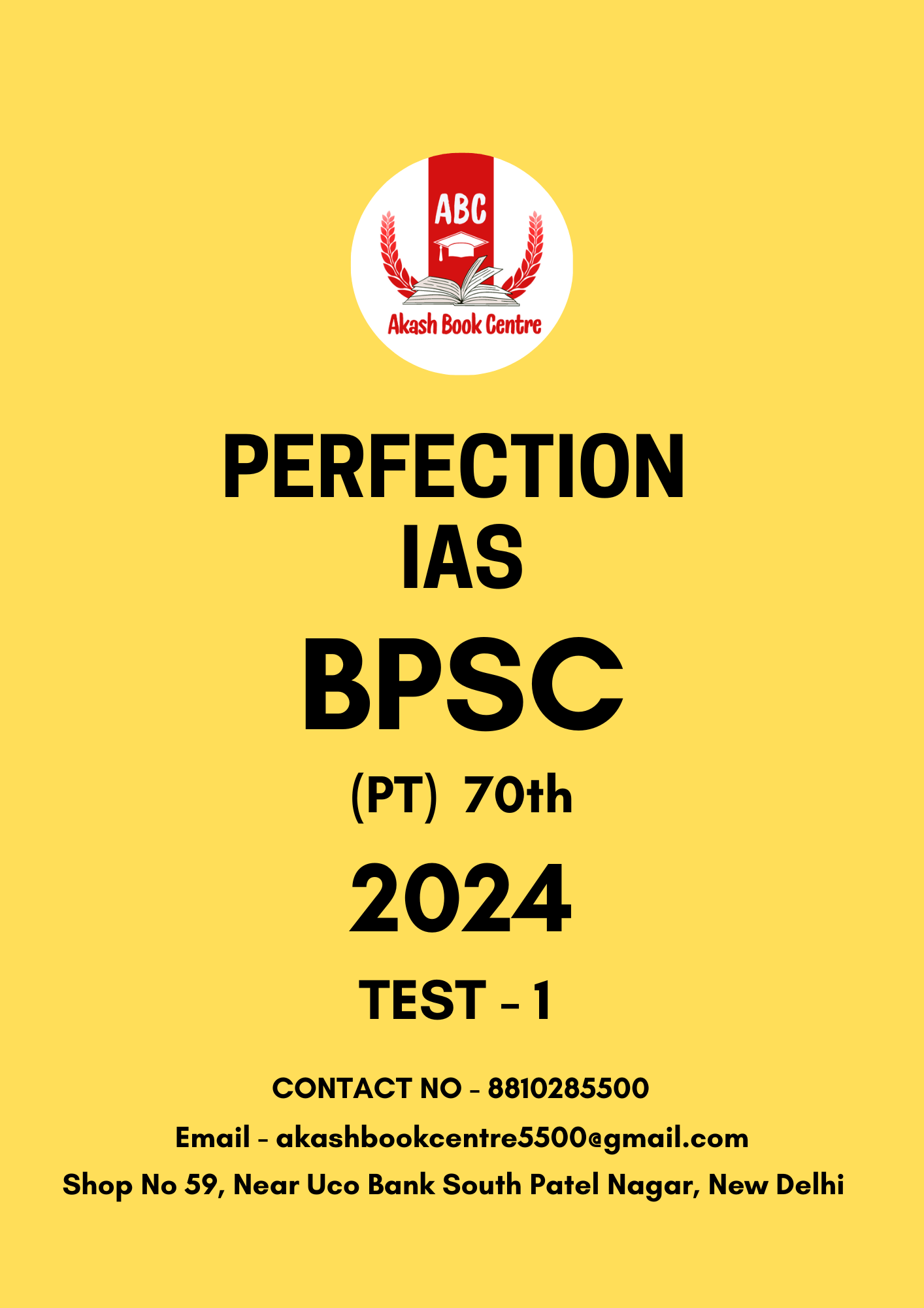 Manufacturer, Exporter, Importer, Supplier, Wholesaler, Retailer, Trader of Perfection IAS BPSC Prelims Test 70th Test - 01 | Akash Book Centre ( ABC ) in New Delhi, Delhi, India.