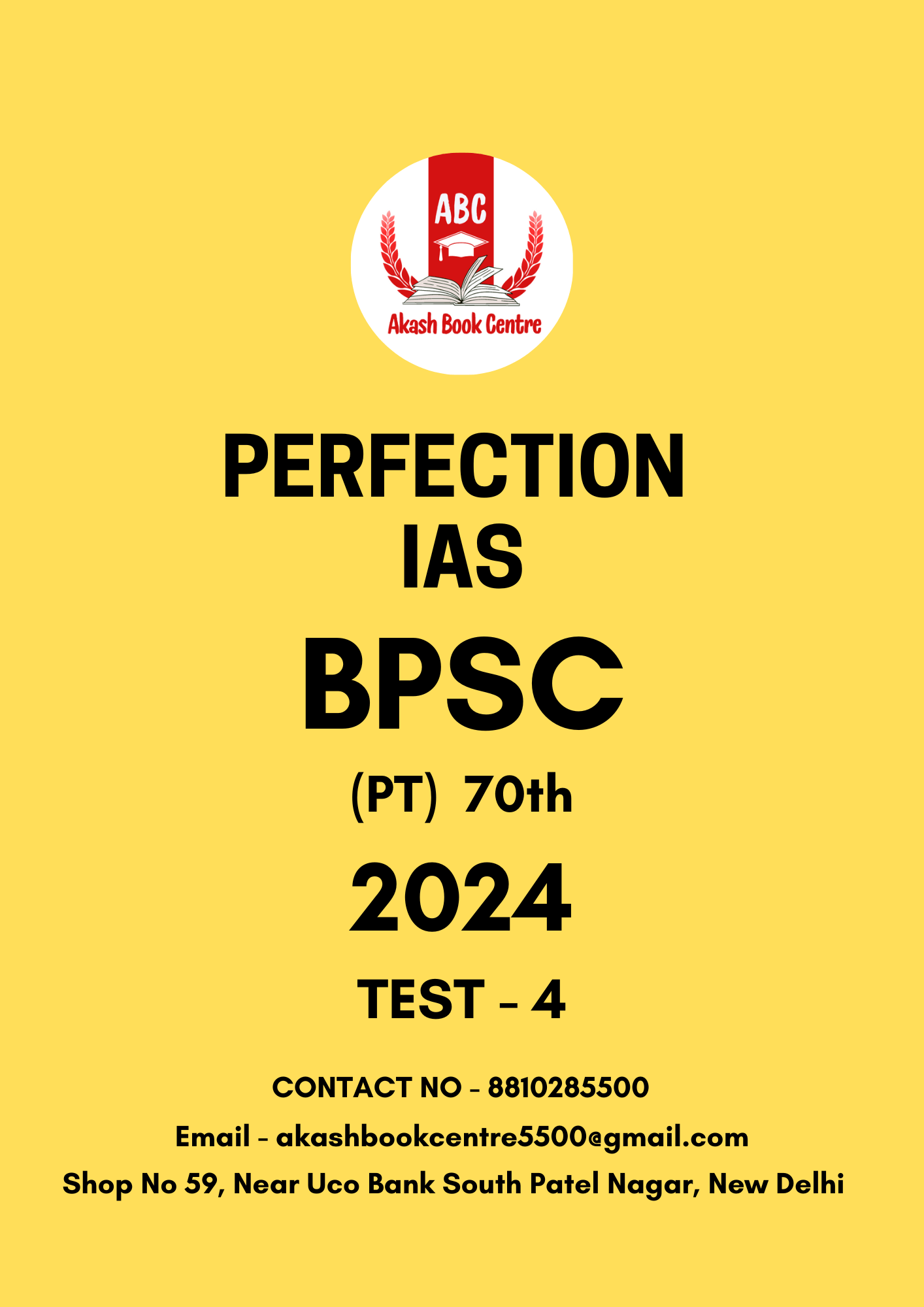 Manufacturer, Exporter, Importer, Supplier, Wholesaler, Retailer, Trader of Perfection IAS BPSC Prelims Test 70th Test - 04 | Akash Book Centre ( ABC ) in New Delhi, Delhi, India.