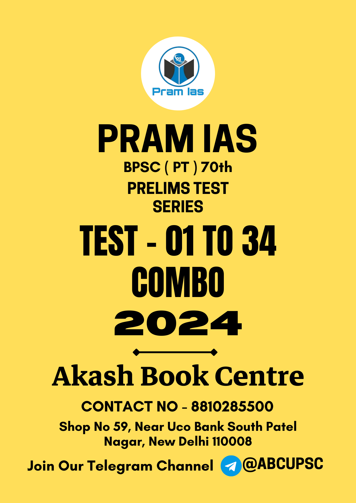 Manufacturer, Exporter, Importer, Supplier, Wholesaler, Retailer, Trader of Pram IAS BPSC Prelims Test PT Test - 01 To 34 Combo 2024 | B&W in New Delhi, Delhi, India.