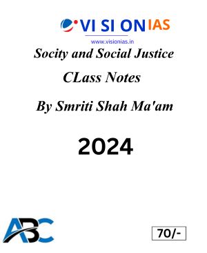 Manufacturer, Exporter, Importer, Supplier, Wholesaler, Retailer, Trader of SOCITY AND SOCIAL JUSTICE BY SMRITI SHAH MAM , VISIONIAS G.S. CLASS NOTES 2024 in New Delhi, Delhi, India.