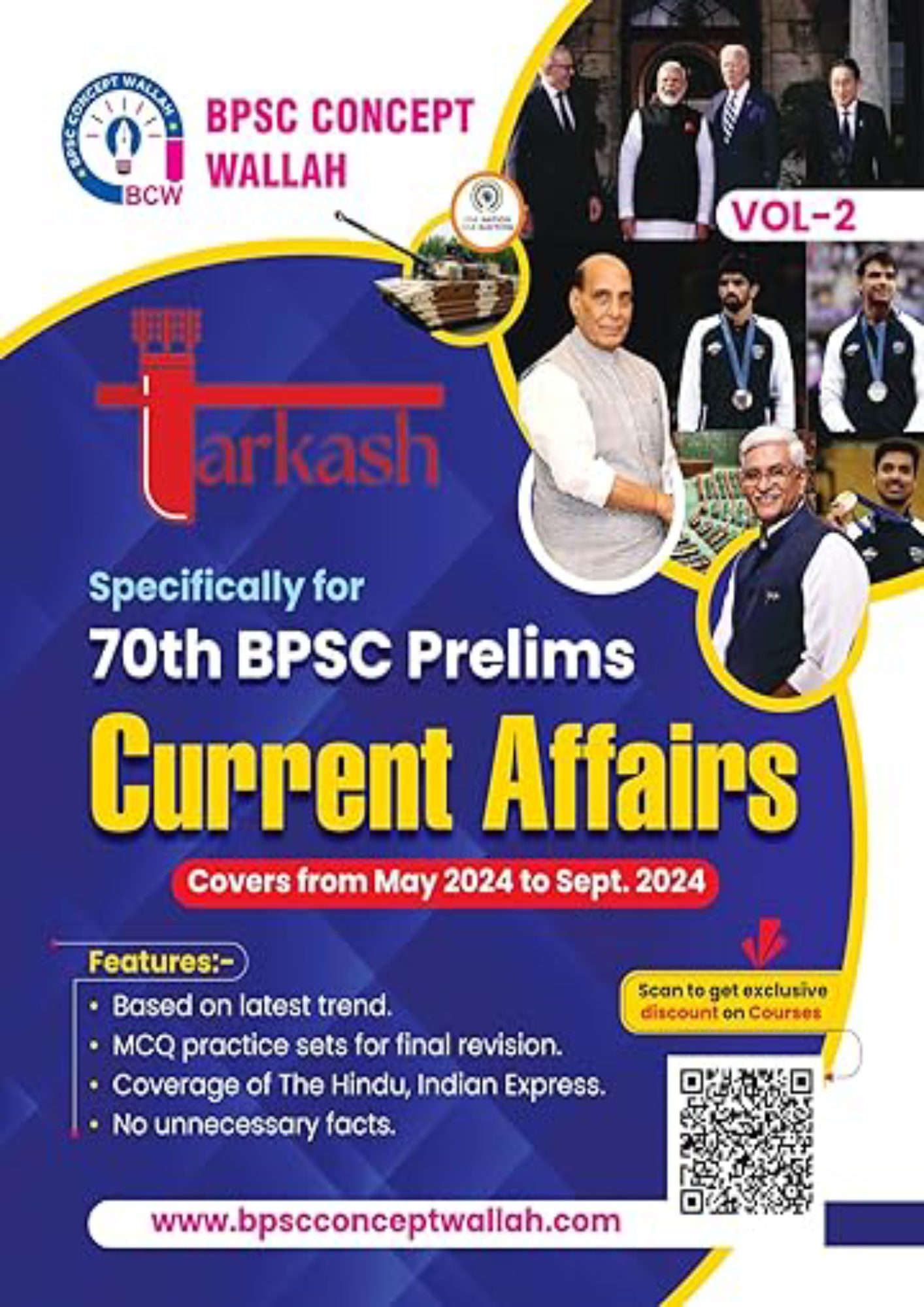 Manufacturer, Exporter, Importer, Supplier, Wholesaler, Retailer, Trader of TARKASH 70th BPSC Prelims Current Affairs Cover From May 2024 to Sept 2024 | Vol - 2 in New Delhi, Delhi, India.