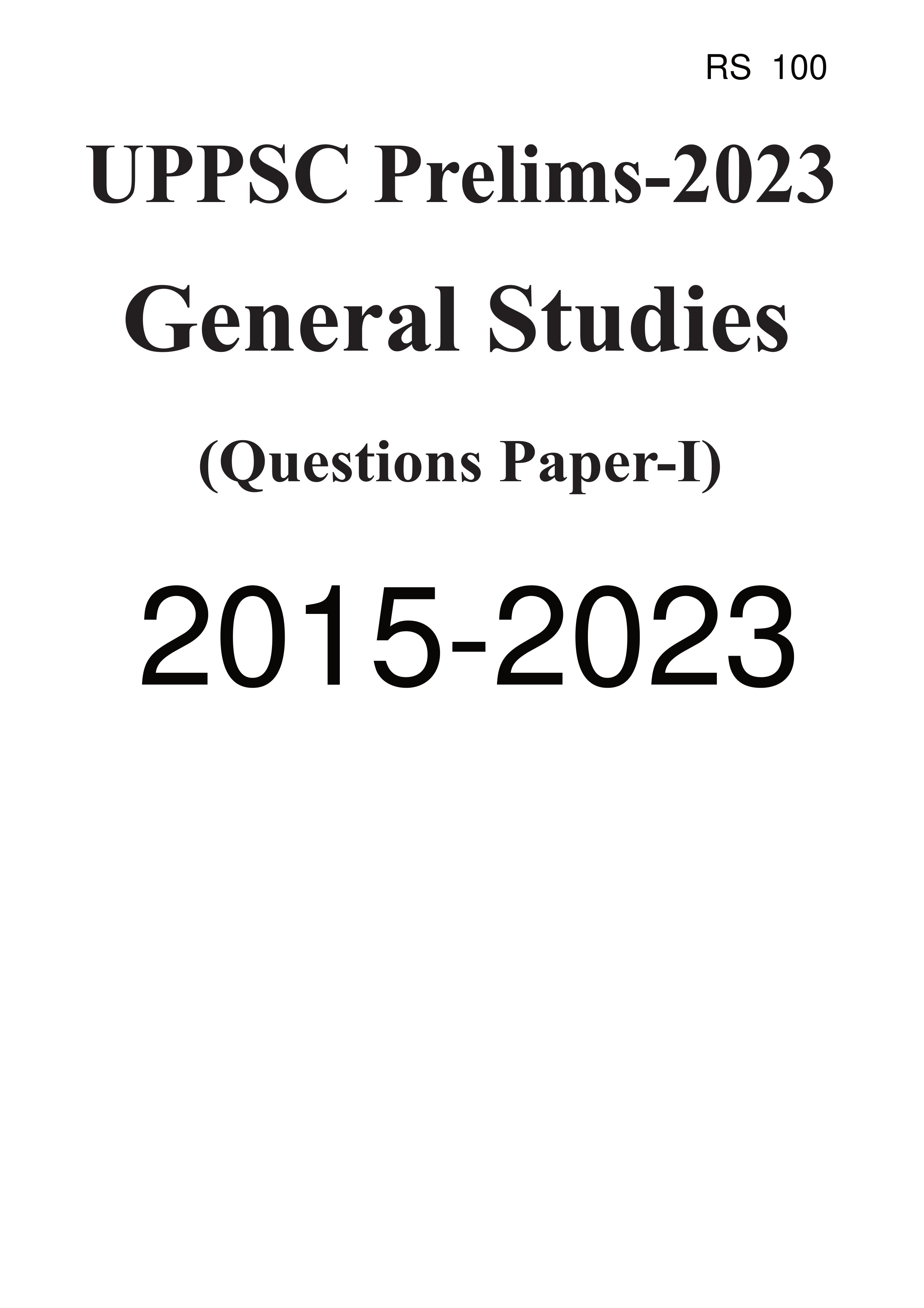 Manufacturer, Exporter, Importer, Supplier, Wholesaler, Retailer, Trader of UPPSC PRELIMS - 2023 GENERAL STUDIES , QUETIONS PAPER - I  , BLACK & WHITE PRENTED NOTES in New Delhi, Delhi, India.