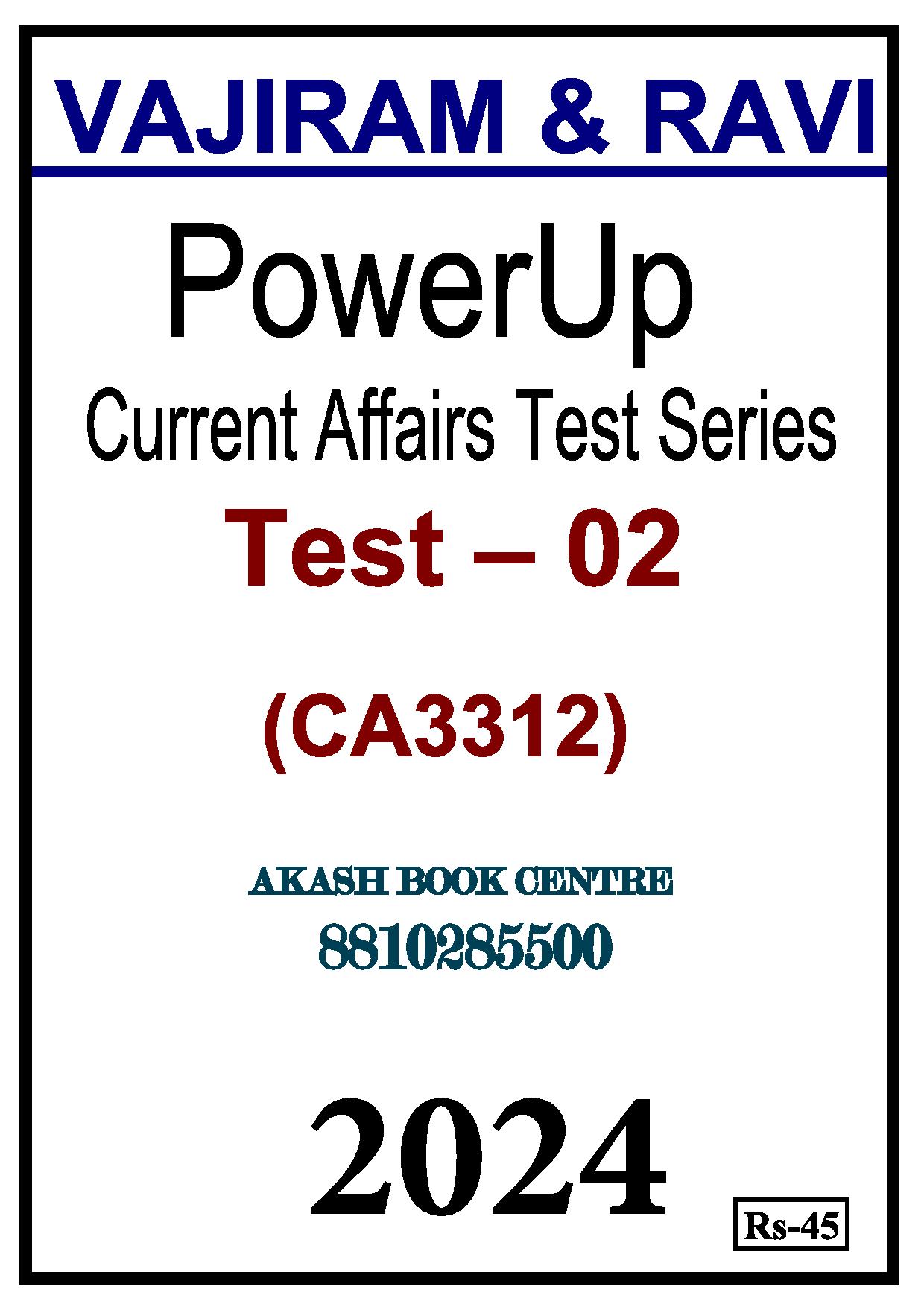 Manufacturer, Exporter, Importer, Supplier, Wholesaler, Retailer, Trader of VAJIRAM & RAVI CURRENT AFFAIRS (PT) TEST 2024 (CA3312) TEST – 2 in New Delhi, Delhi, India.