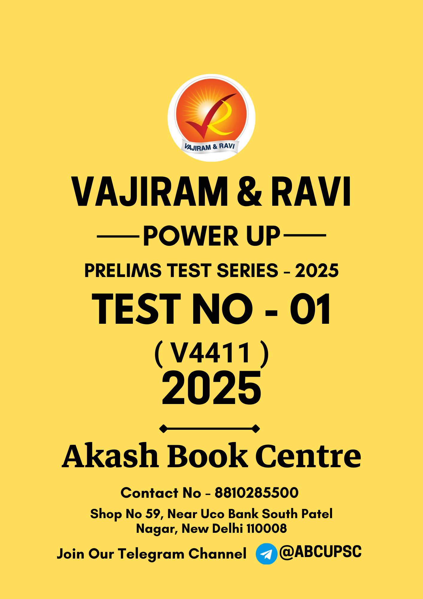 Manufacturer, Exporter, Importer, Supplier, Wholesaler, Retailer, Trader of Vajiram & Ravi Power UP Prelims GS English Test ( PT ) TEST NO - 1 | (V4411) 2025 B&W in New Delhi, Delhi, India.