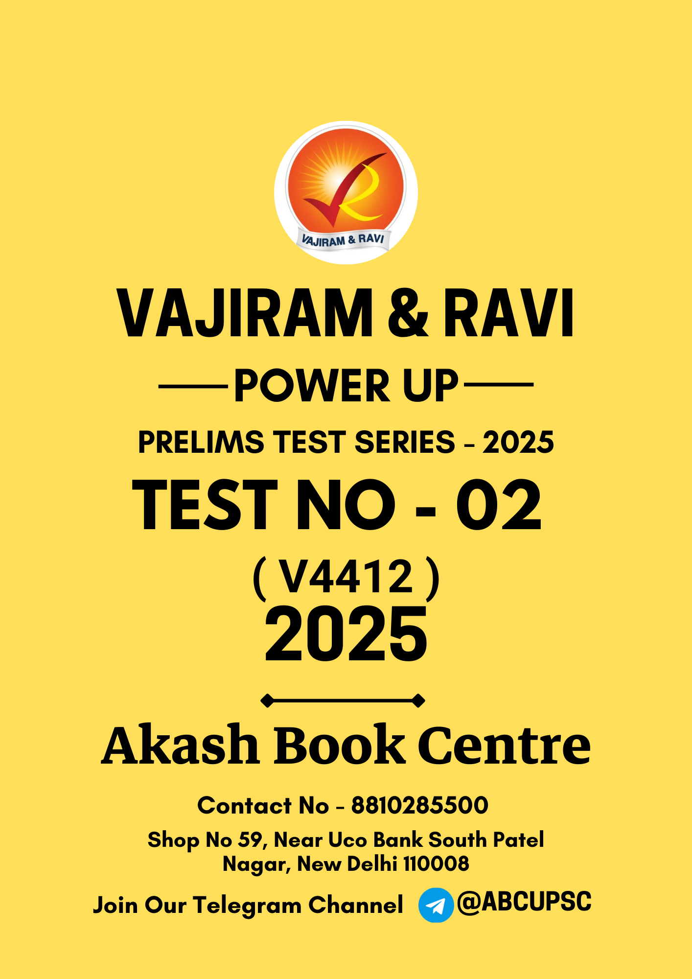 Manufacturer, Exporter, Importer, Supplier, Wholesaler, Retailer, Trader of Vajiram & Ravi Power UP Prelims GS English Test ( PT ) TEST NO - 2 | ( V4412 ) 2025 B&W in New Delhi, Delhi, India.