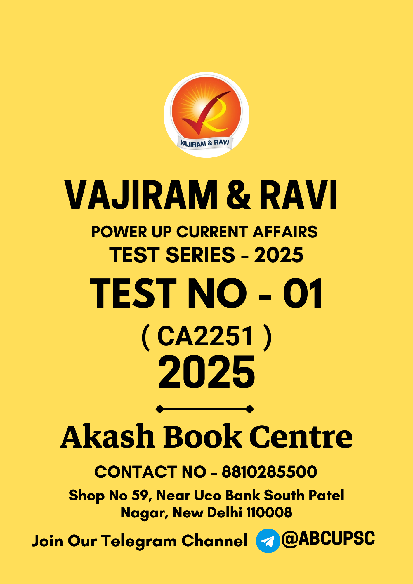 Manufacturer, Exporter, Importer, Supplier, Wholesaler, Retailer, Trader of VAJIRAM & RAVI POWER UP ( PT ) CURRENT AFFAIRS TEST NO - 1 | (CA2252) 2025 B&W in New Delhi, Delhi, India.