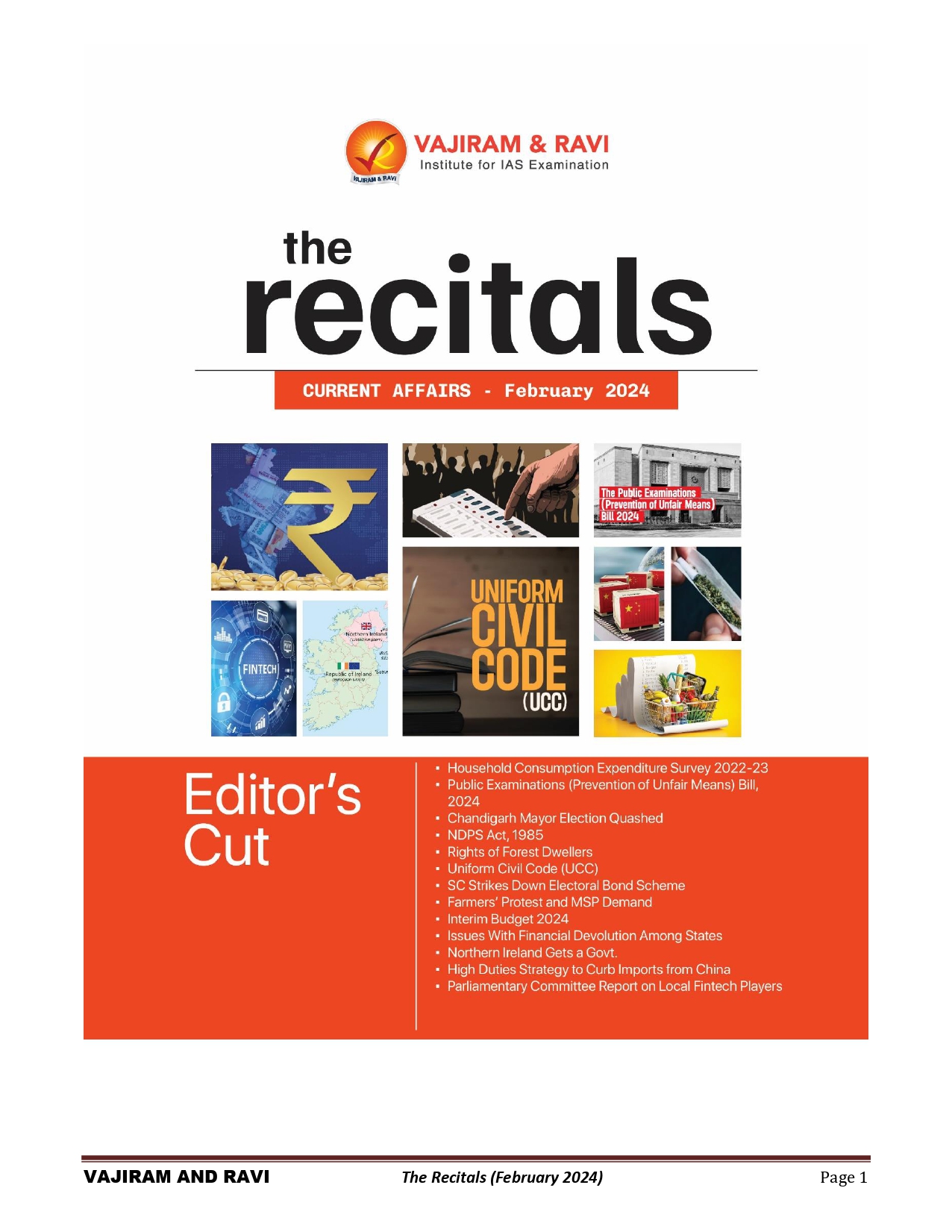 Manufacturer, Exporter, Importer, Supplier, Wholesaler, Retailer, Trader of Vajiram & Ravi The Recitals Current Affairs February 2024 English Medium (Black & White) in New Delhi, Delhi, India.