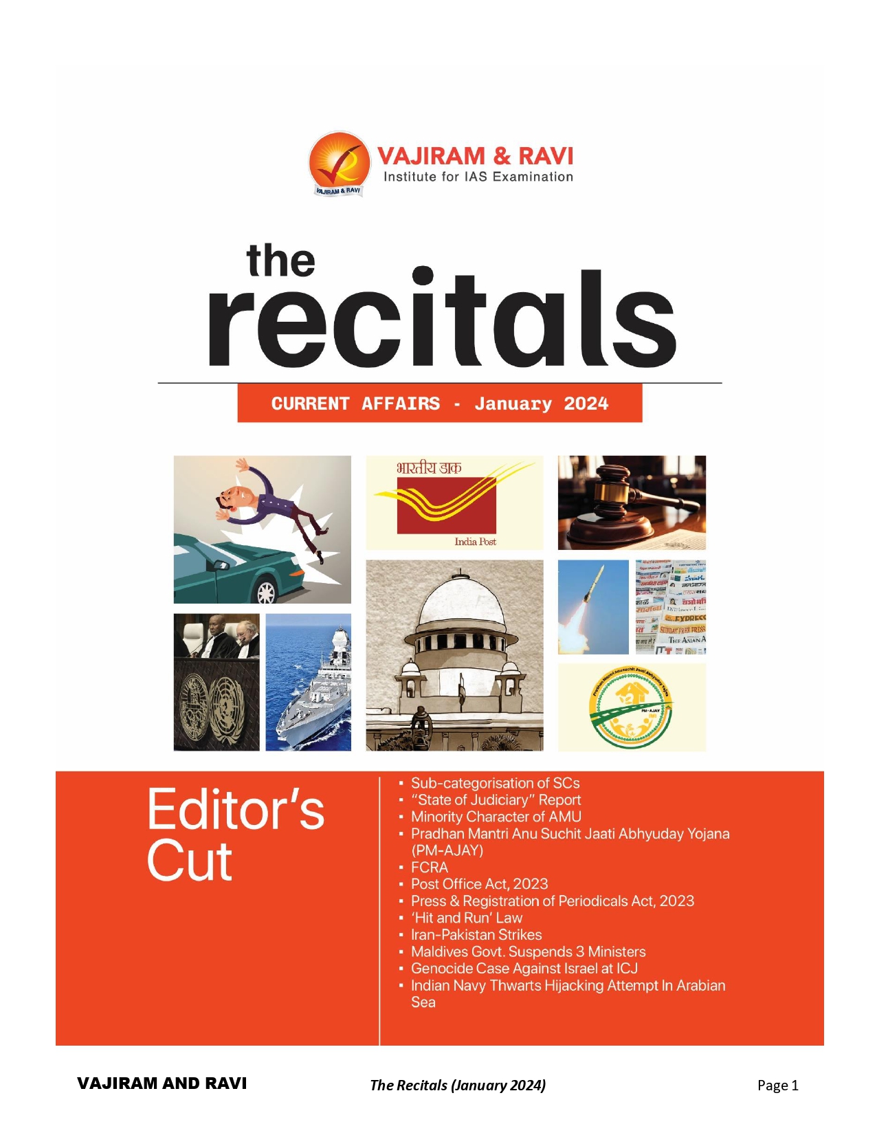 Manufacturer, Exporter, Importer, Supplier, Wholesaler, Retailer, Trader of Vajiram & Ravi The Recitals Current Affairs January 2024 English Medium (Black & White) in New Delhi, Delhi, India.