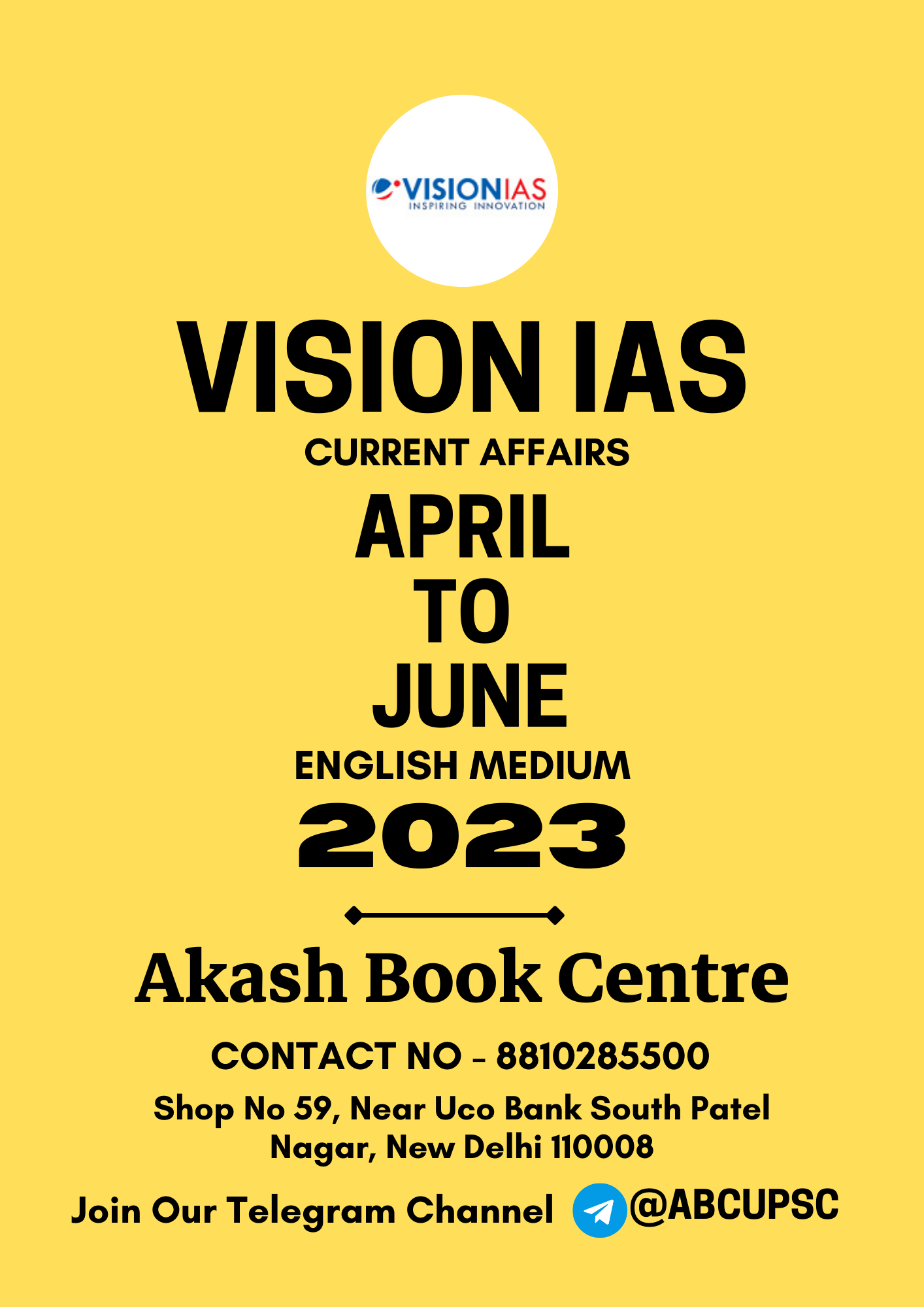 Manufacturer, Exporter, Importer, Supplier, Wholesaler, Retailer, Trader of VISION IAS CURRENT AFFAIRS COMBO APR To JUNE 2023 [ ENGLISH ] | B&W in New Delhi, Delhi, India.