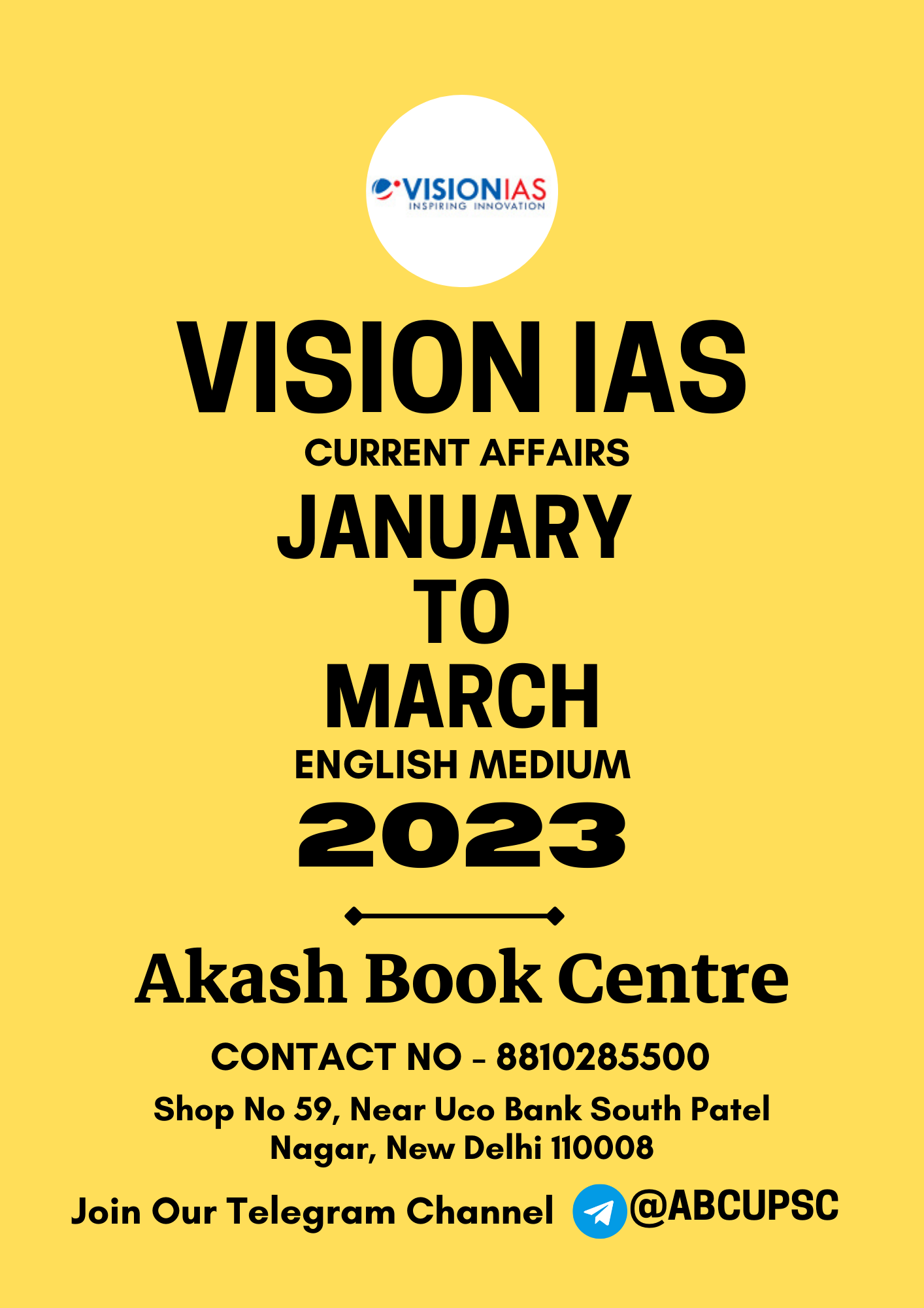 Manufacturer, Exporter, Importer, Supplier, Wholesaler, Retailer, Trader of VISION IAS CURRENT AFFAIRS COMBO  JAN To MAR 2023 [ ENGLISH ] | B&W in New Delhi, Delhi, India.