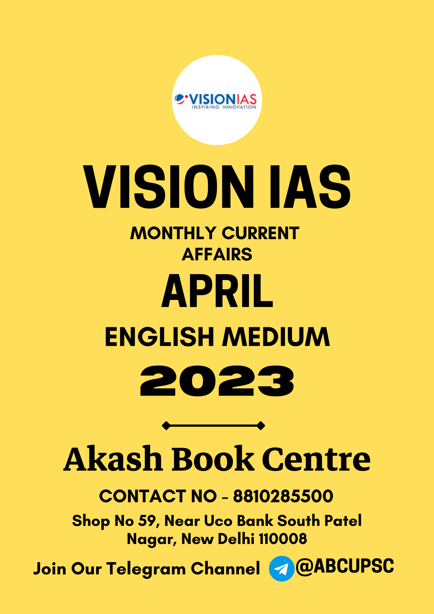 Manufacturer, Exporter, Importer, Supplier, Wholesaler, Retailer, Trader of VISION IAS CURRENT AFFAIRS [ ENGLISH ] APRIL 2023 | B&W in New Delhi, Delhi, India.