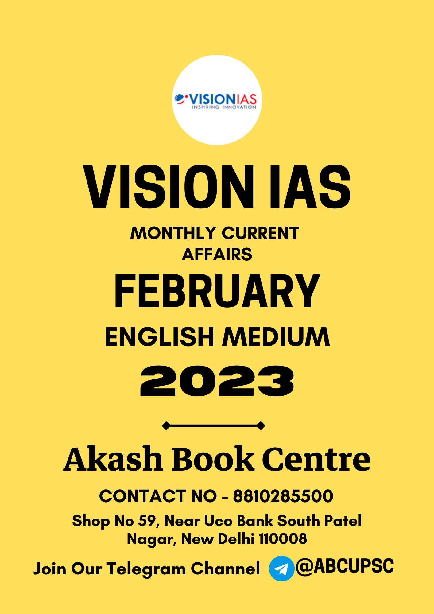 Manufacturer, Exporter, Importer, Supplier, Wholesaler, Retailer, Trader of VISION IAS CURRENT AFFAIRS [ ENGLISH ] FEBRUARY 2023 | B&W in New Delhi, Delhi, India.