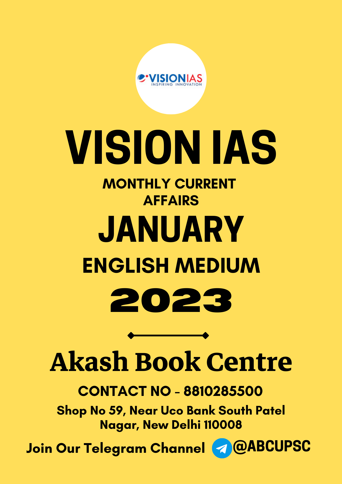 Manufacturer, Exporter, Importer, Supplier, Wholesaler, Retailer, Trader of VISION IAS CURRENT AFFAIRS [ ENGLISH ] JANUARY 2023 | B&W in New Delhi, Delhi, India.