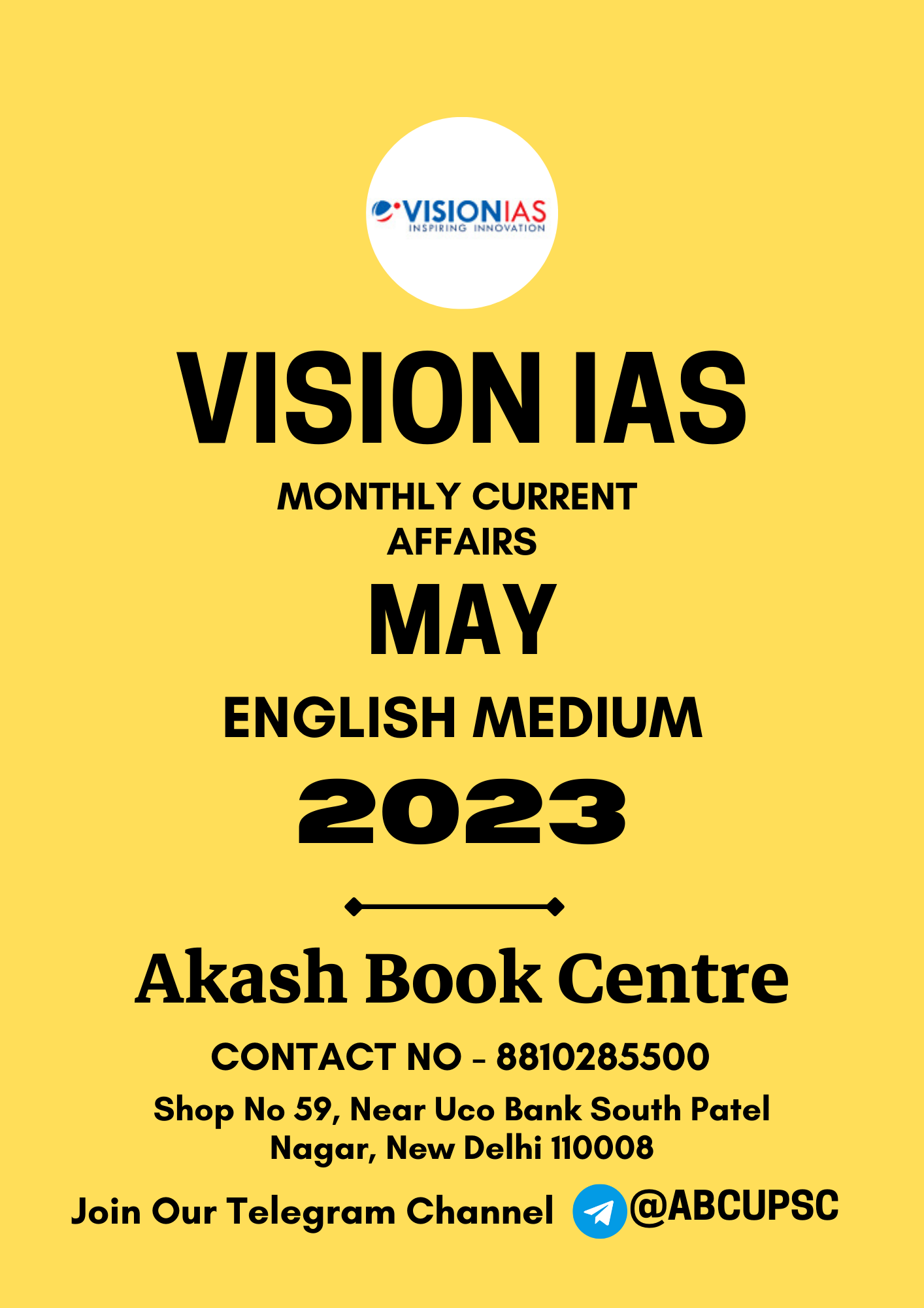 Manufacturer, Exporter, Importer, Supplier, Wholesaler, Retailer, Trader of VISION IAS CURRENT AFFAIRS [ ENGLISH ] MAY 2023 | B&W in New Delhi, Delhi, India.