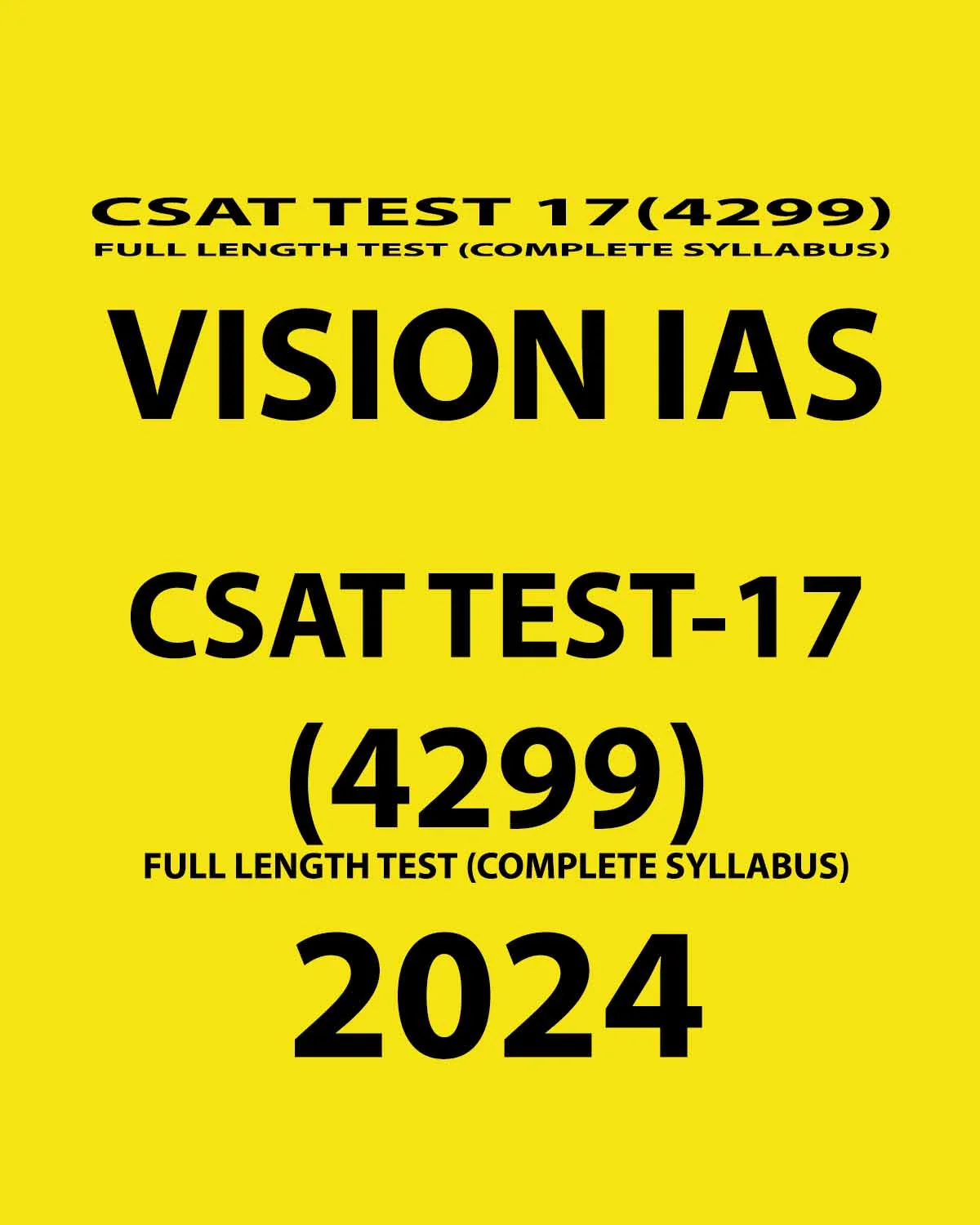 Manufacturer, Exporter, Importer, Supplier, Wholesaler, Retailer, Trader of VISIONIAS 2024 CSAT TEST-17 FULL LENGTH TEST 2024 FINAL {ENGLISH} {BLACK AND WHITE} in New Delhi, Delhi, India.