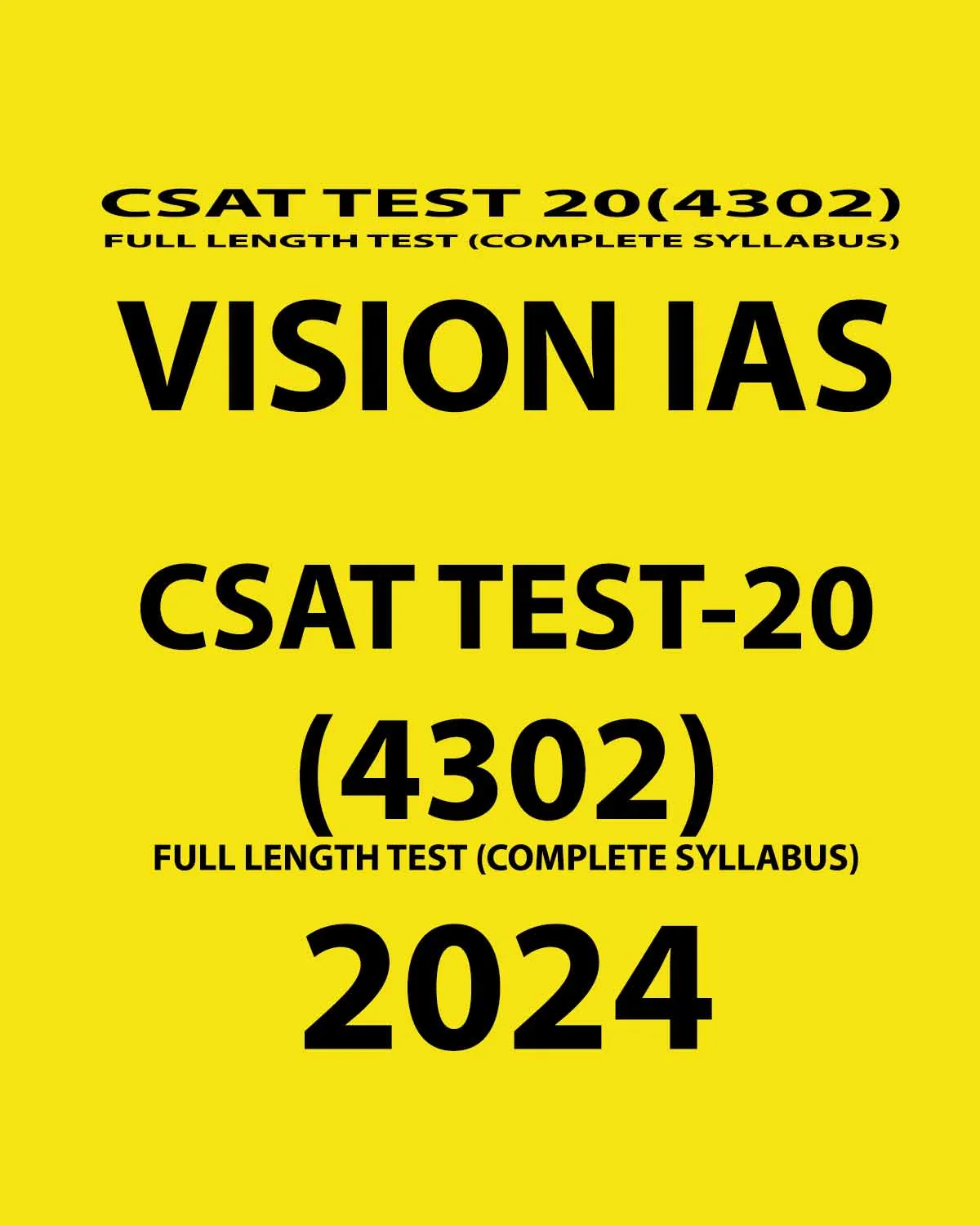 Manufacturer, Exporter, Importer, Supplier, Wholesaler, Retailer, Trader of VISIONIAS 2024 CSAT TEST-20 FULL LENGTH TEST 2024 FINAL {ENGLISH} {BLACK AND WHITE} in New Delhi, Delhi, India.