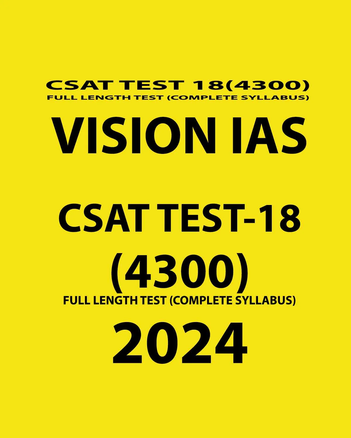 Manufacturer, Exporter, Importer, Supplier, Wholesaler, Retailer, Trader of VISIONIAS 2024 TEST-18 FULL LENGTH TEST 2024 FINAL {ENGLISH} {BLACK AND WHITE} in New Delhi, Delhi, India.