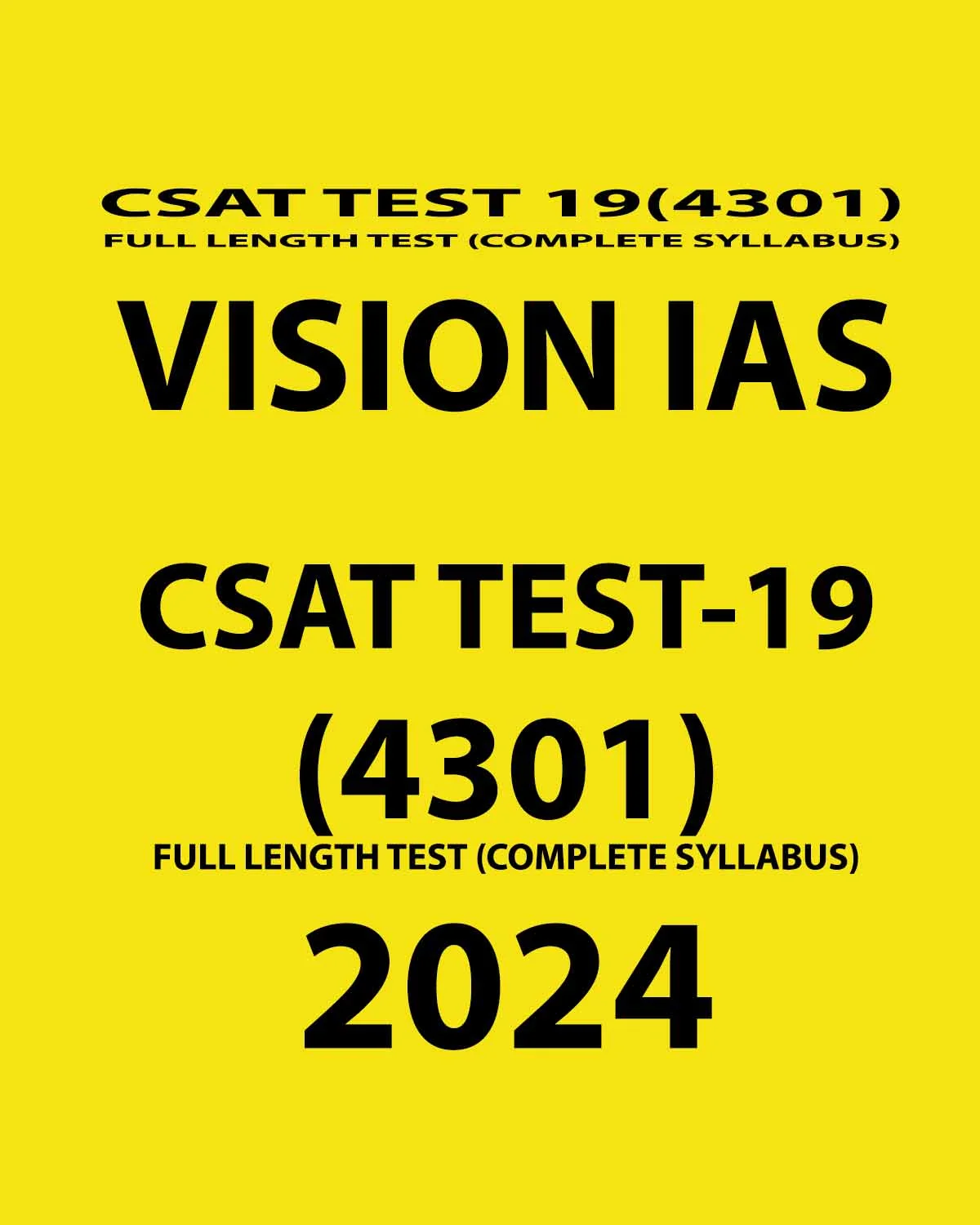 Manufacturer, Exporter, Importer, Supplier, Wholesaler, Retailer, Trader of VISIONIAS 2024 TEST 19 (4301) FINAL FULL TEST {BLACK AND WHITE} in New Delhi, Delhi, India.