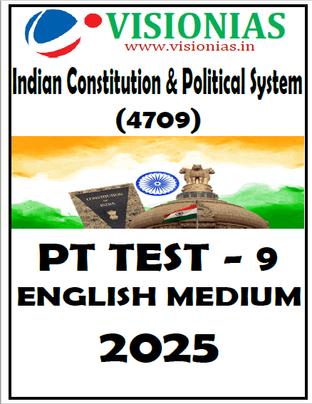 Manufacturer, Exporter, Importer, Supplier, Wholesaler, Retailer, Trader of VISIONIAS TEST-9 GENERAL STUDIES PRELIMS TEST SERIES - 2025 - Test CODE  - 4709  Indian Constitution & Political System English Medium (Black & White) in New Delhi, Delhi, India.